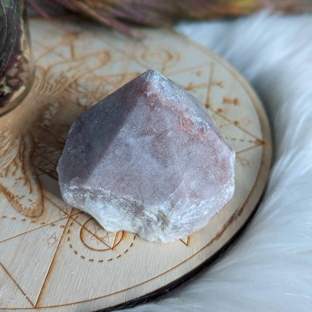 GEMMY Pink Amethyst Point #3 with Druze ~ Grid Focal Point for Healing Energies - Earth Family Crystals