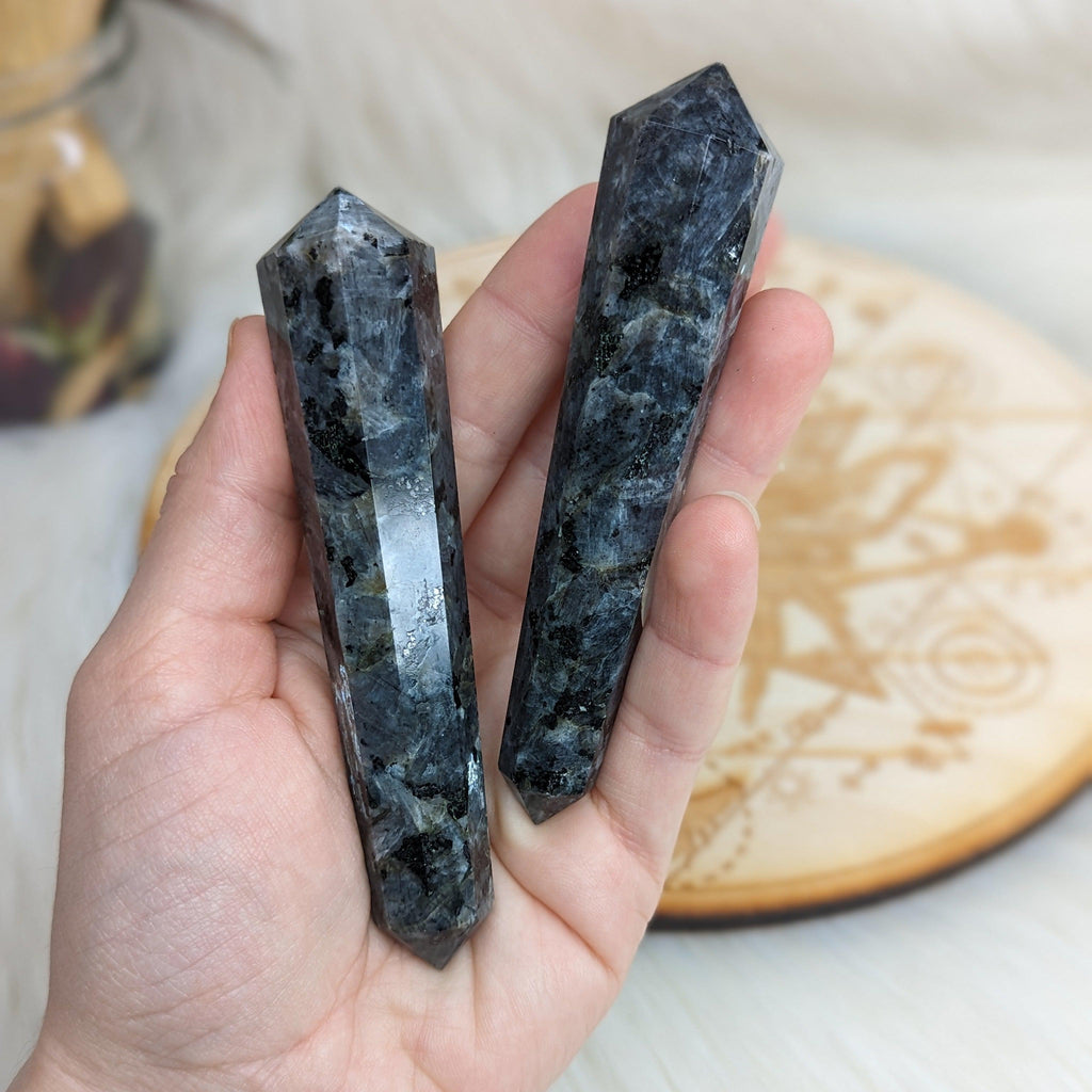 Flashy Larvakite Healing Wand ~Access Higher Realms with Protective Energy~ - Earth Family Crystals