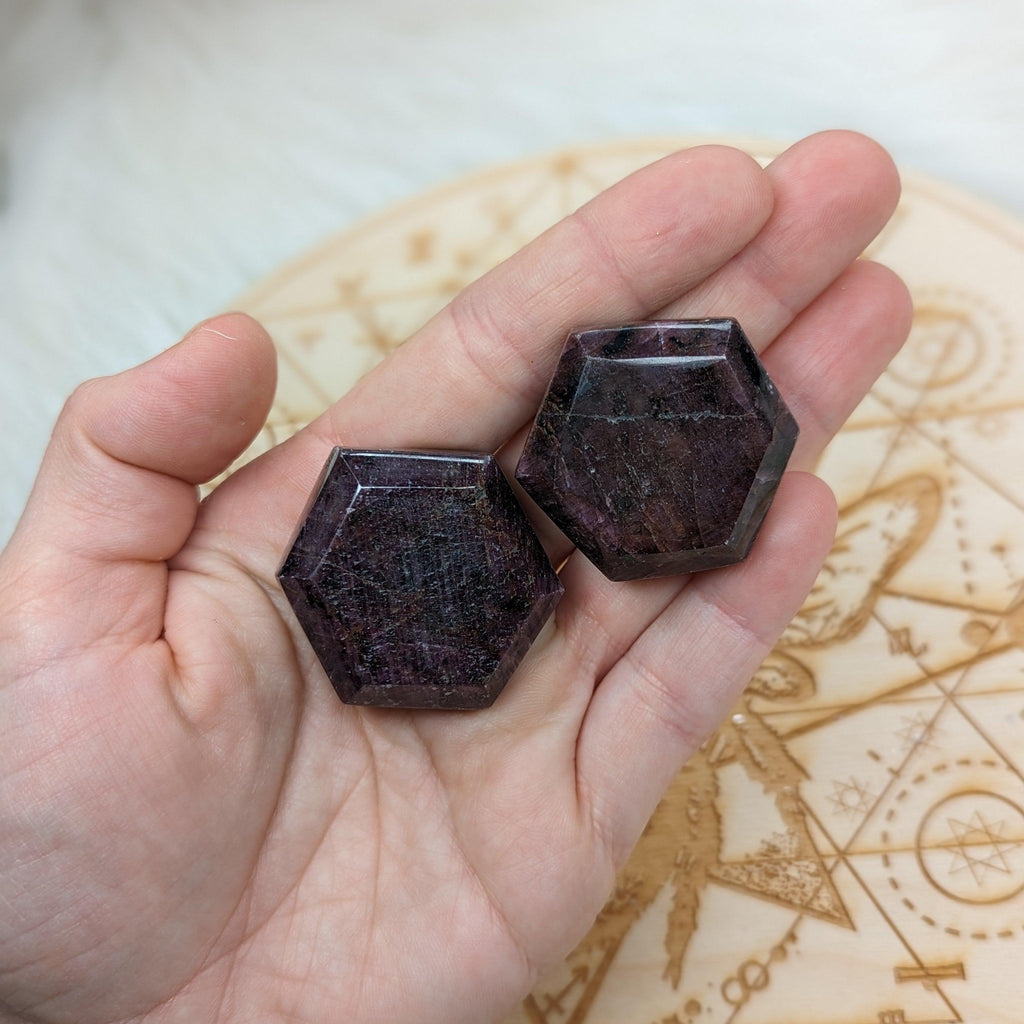 Gorgeous Ruby Crystal Polished Hexagon  ~ small - Earth Family Crystals