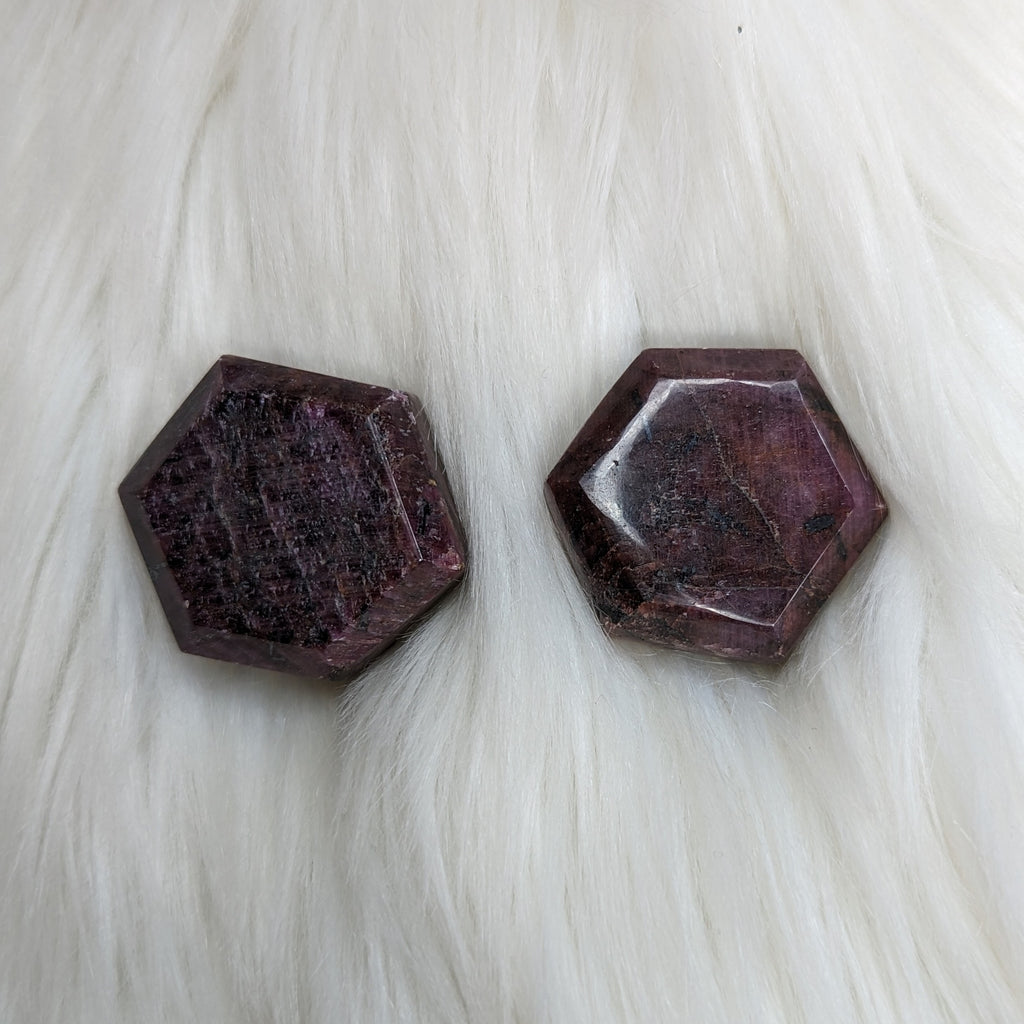 Gorgeous Ruby Crystal Polished Hexagon  ~ small - Earth Family Crystals