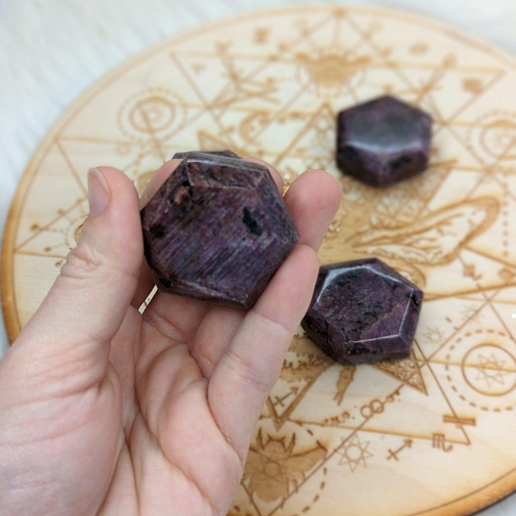 Gorgeous Ruby Crystal Polished Hexagon  ~ medium - Earth Family Crystals