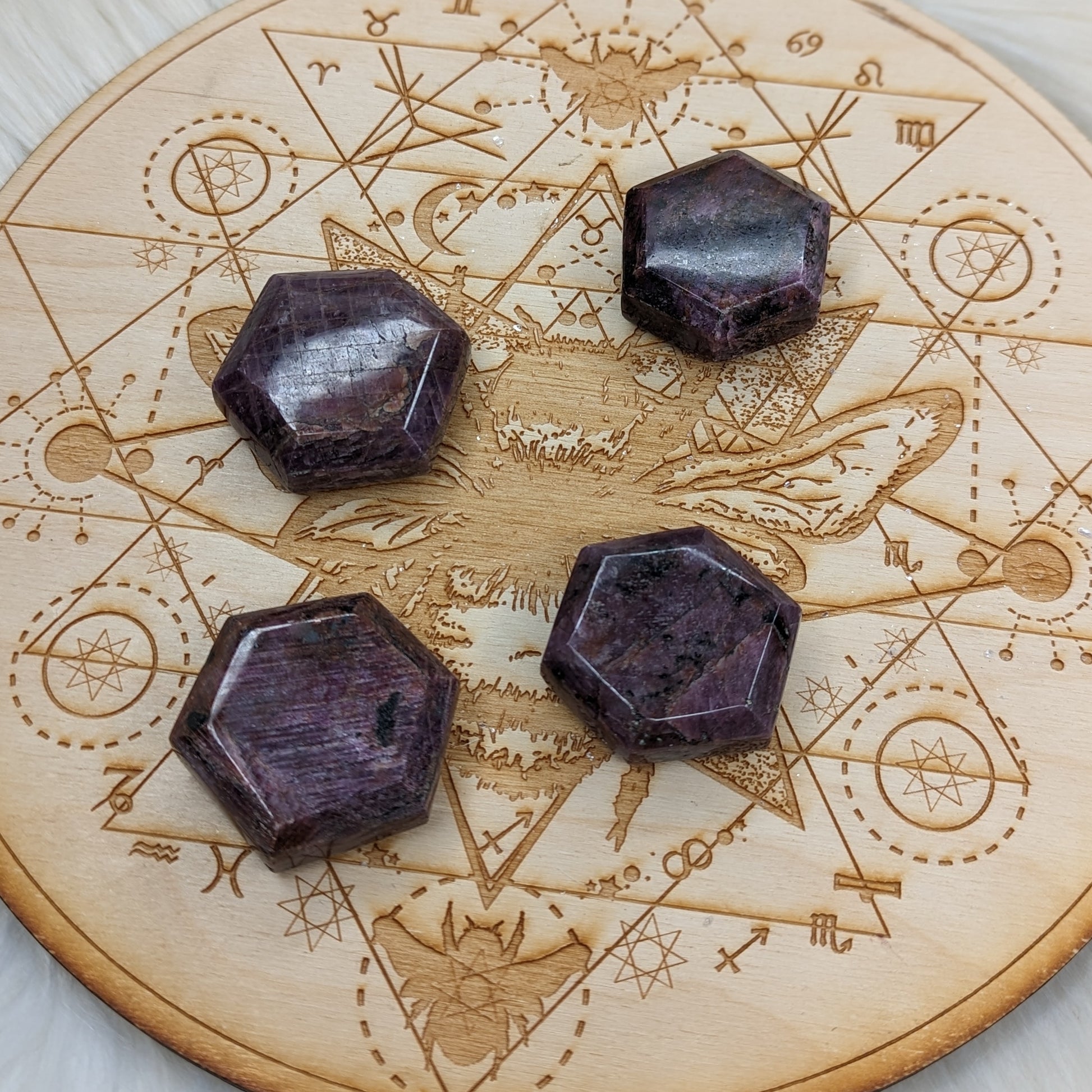 Gorgeous Ruby Crystal Polished Hexagon  ~ medium - Earth Family Crystals
