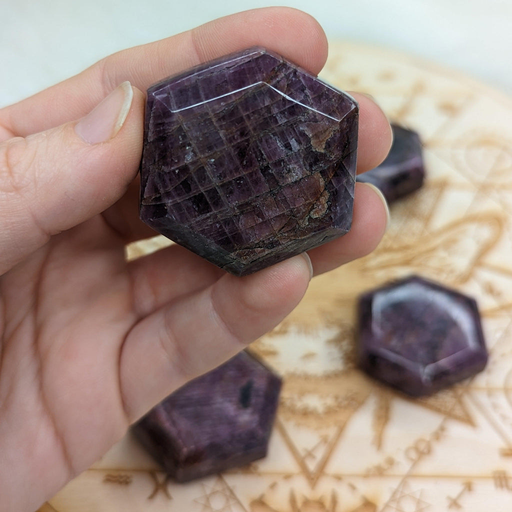 Gorgeous Ruby Crystal Polished Hexagon  ~ medium - Earth Family Crystals