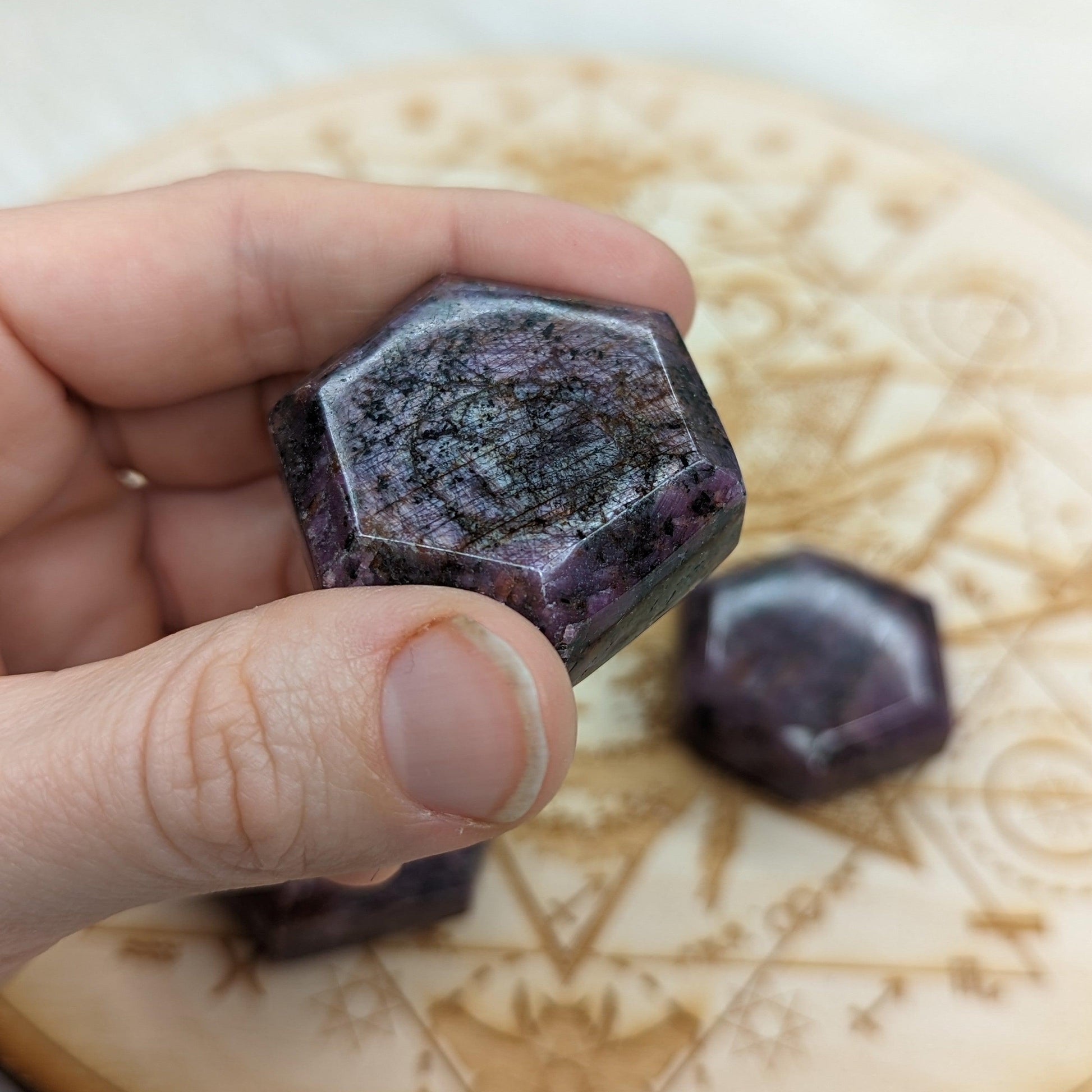 Gorgeous Ruby Crystal Polished Hexagon  ~ medium - Earth Family Crystals
