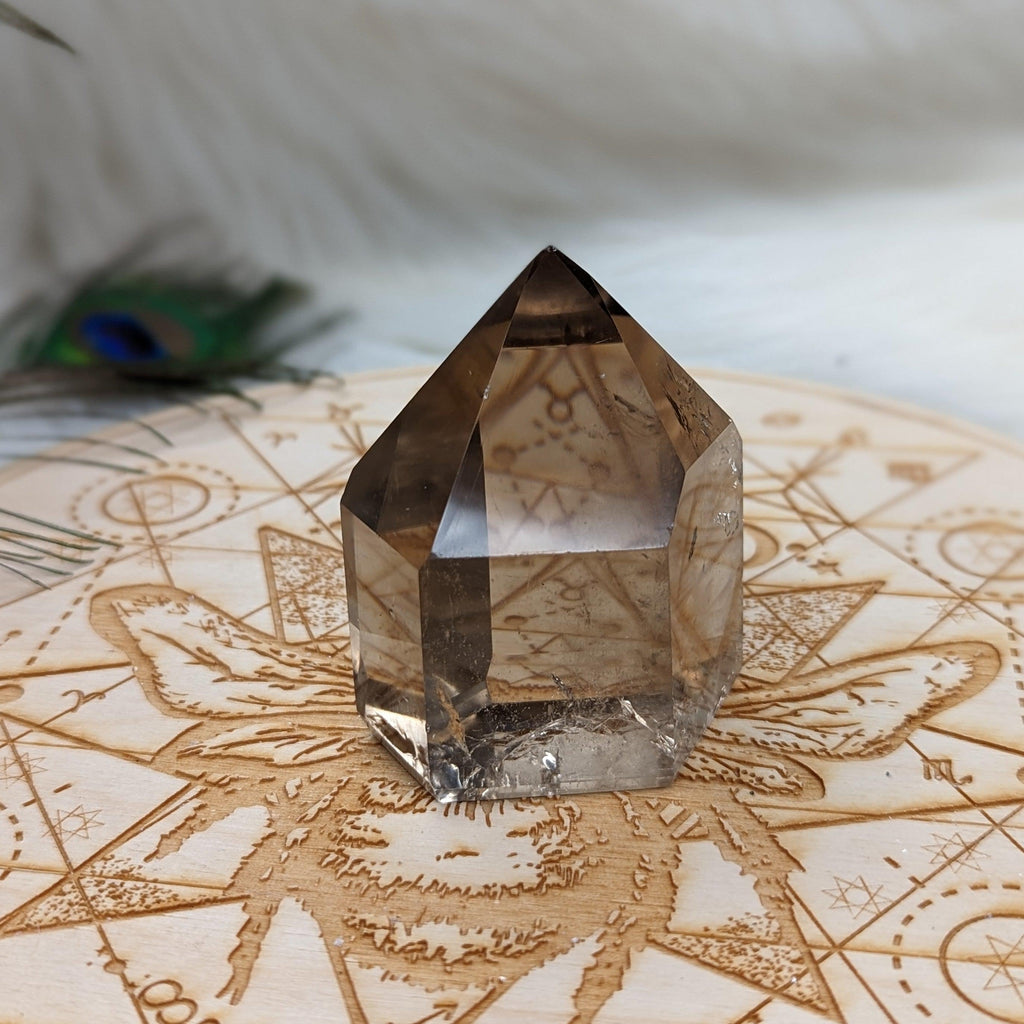 Stunning Clear Smoky Quartz Polished Point ~ Protective and Grounding Display Point ~ - Earth Family Crystals
