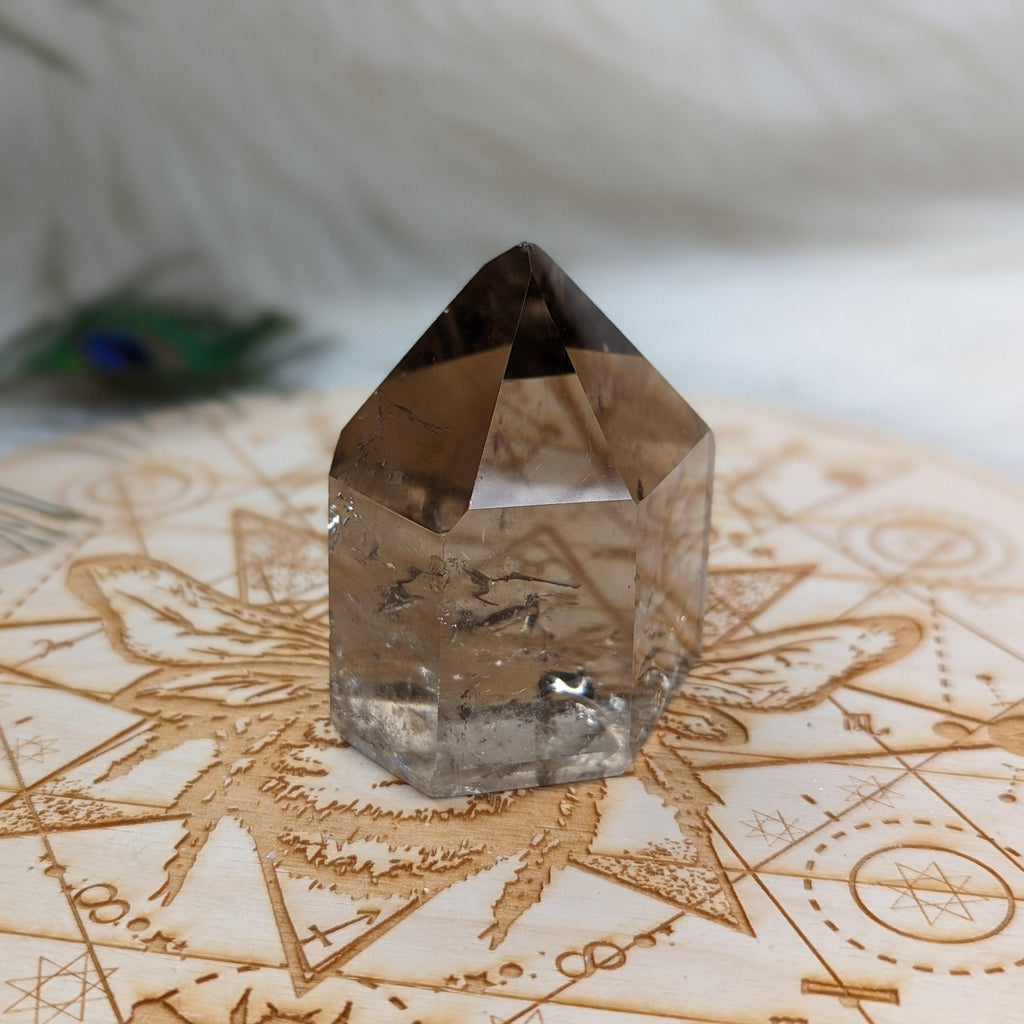 Stunning Clear Smoky Quartz Polished Point ~ Protective and Grounding Display Point ~ - Earth Family Crystals