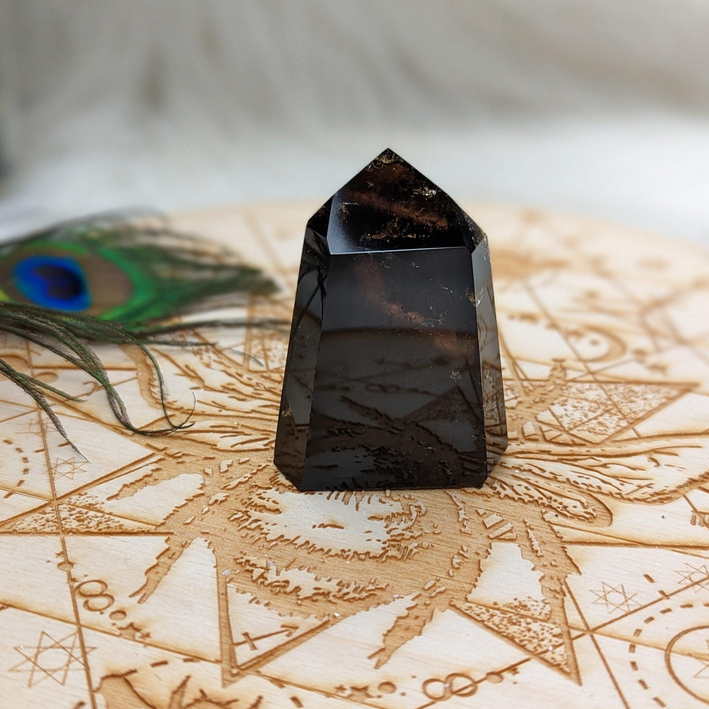 Black Smoky Quartz Polished Point ~ Protective and Grounding ~ - Earth Family Crystals