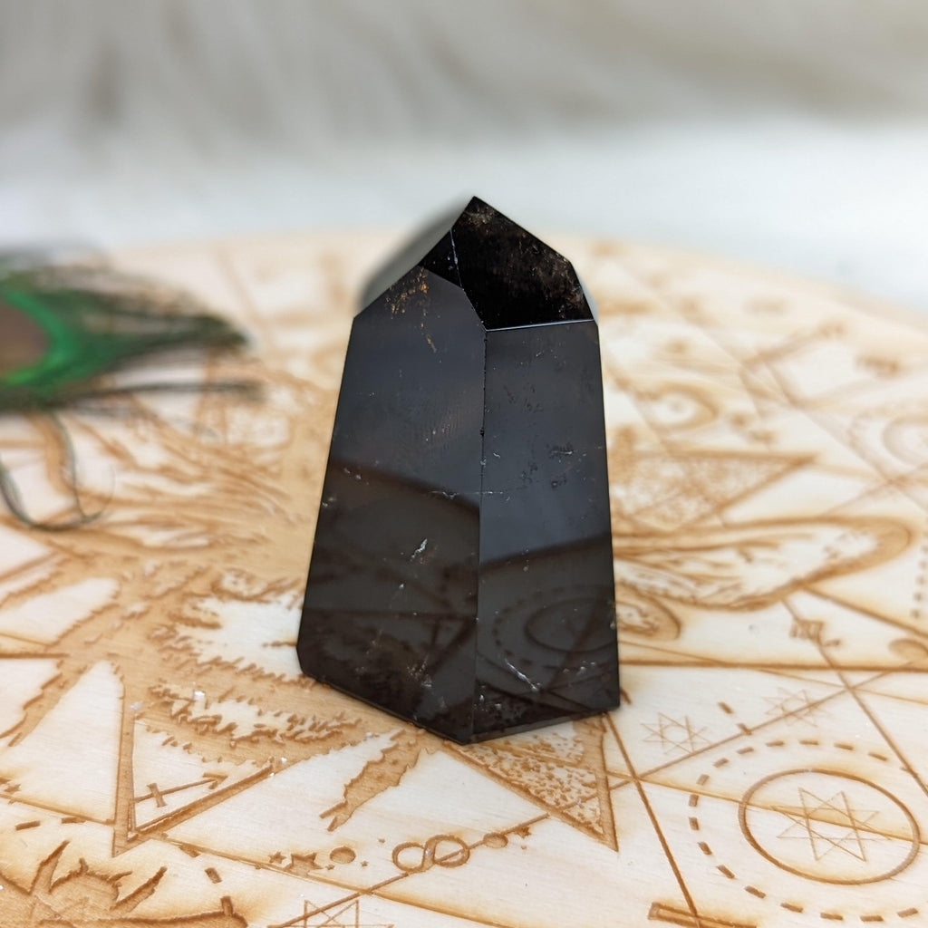 Black Smoky Quartz Polished Point ~ Protective and Grounding ~ - Earth Family Crystals