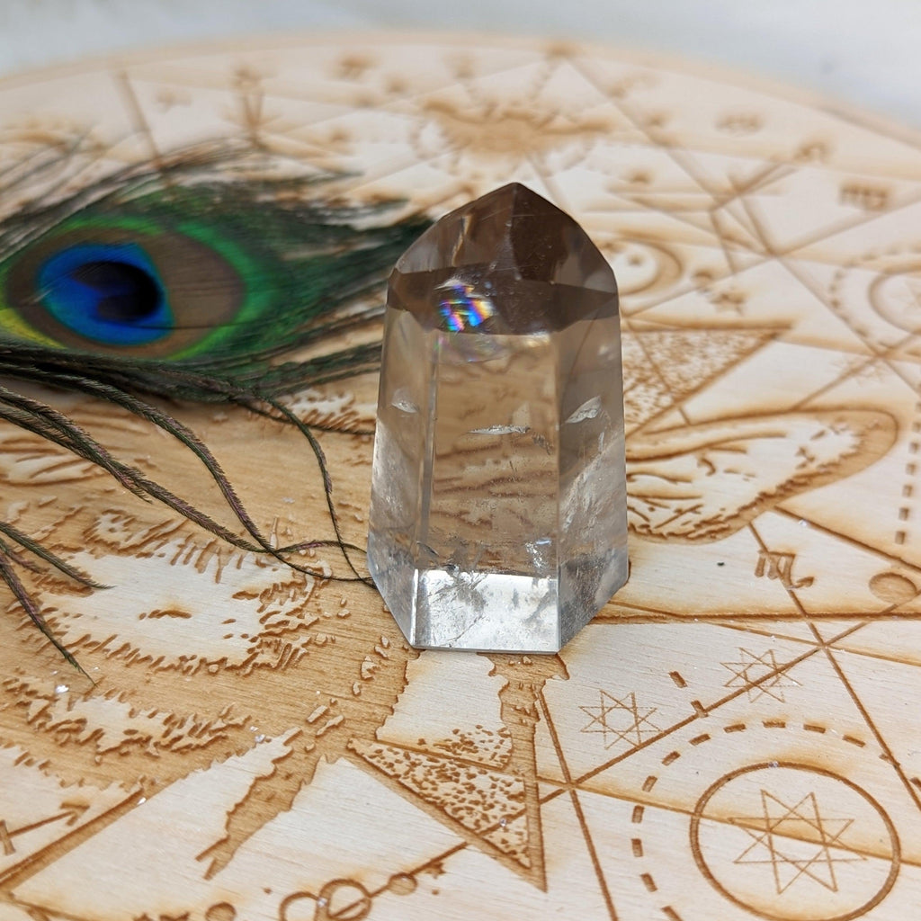 Super Clear Smoky Quartz Polished Point with Rainbow~ Protective and Grounding ~ - Earth Family Crystals