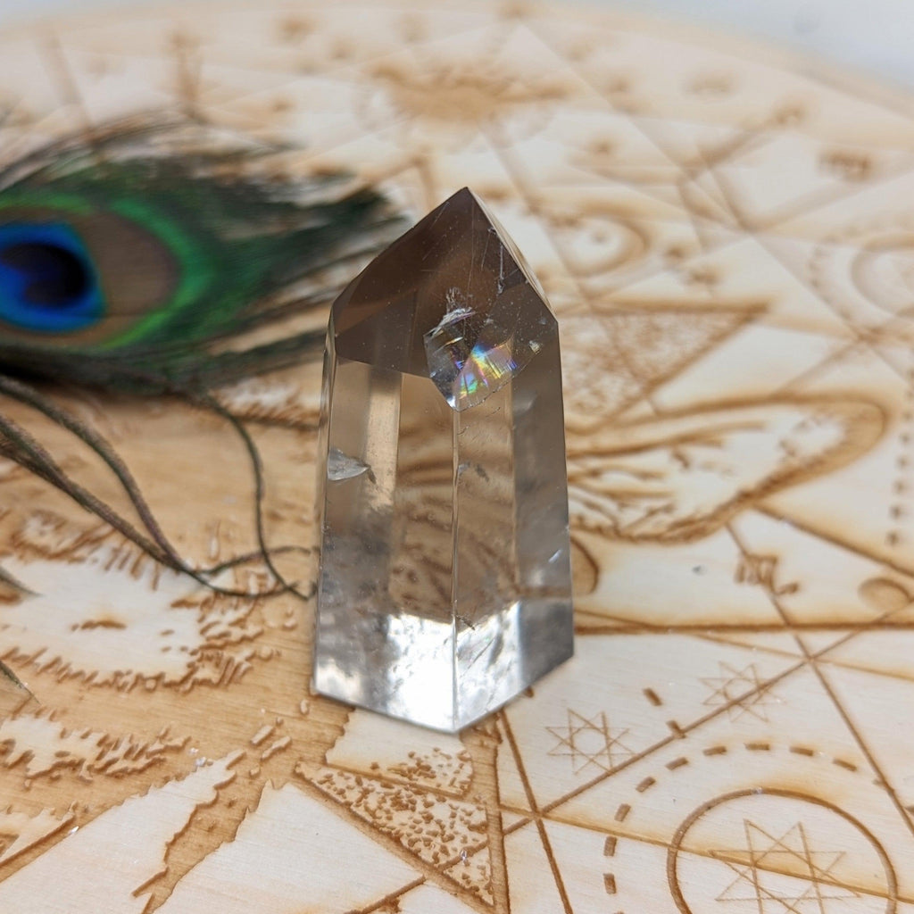 Super Clear Smoky Quartz Polished Point with Rainbow~ Protective and Grounding ~ - Earth Family Crystals