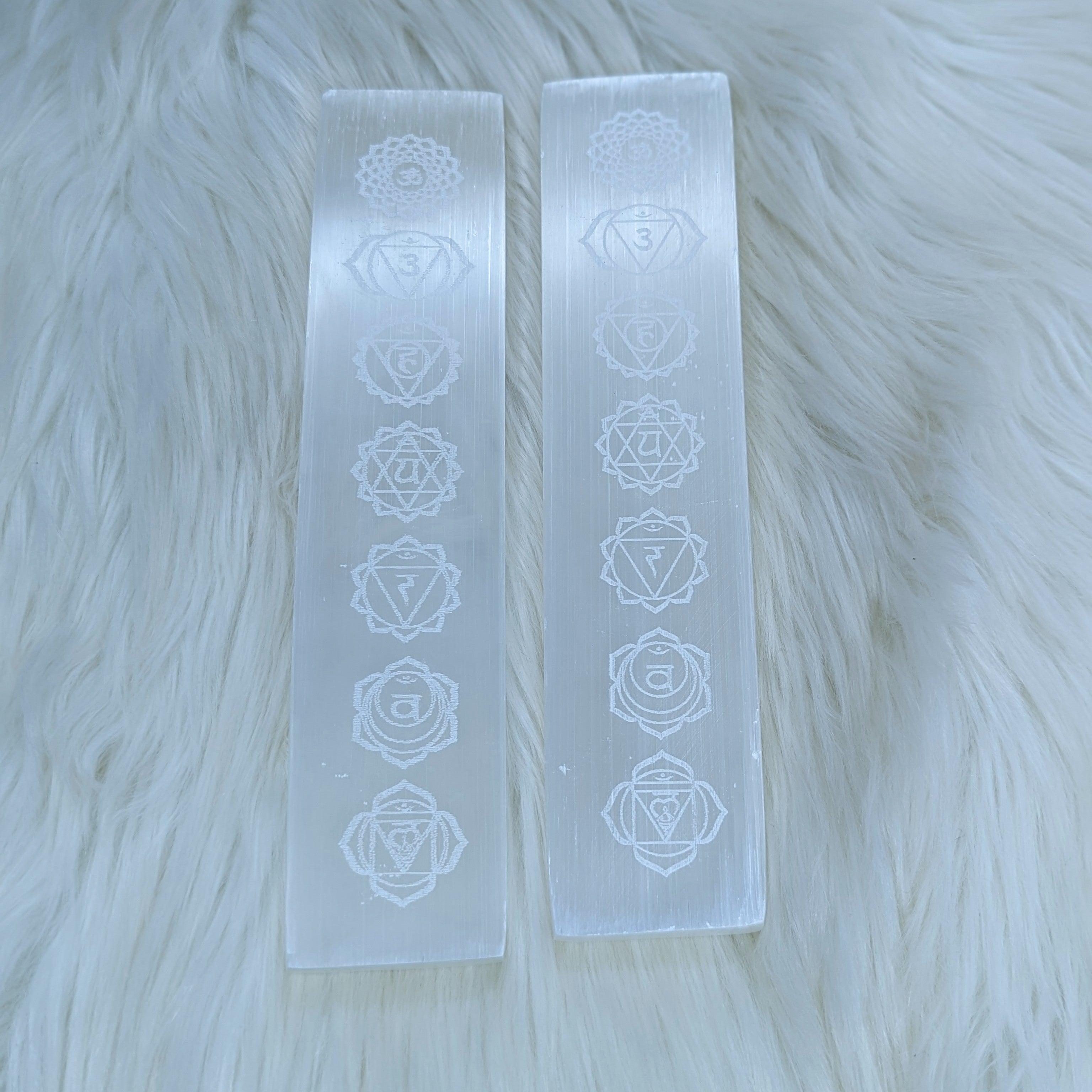 Chakra Balancing~ Selenite Carved Chakra Charging Tray - Earth Family Crystals