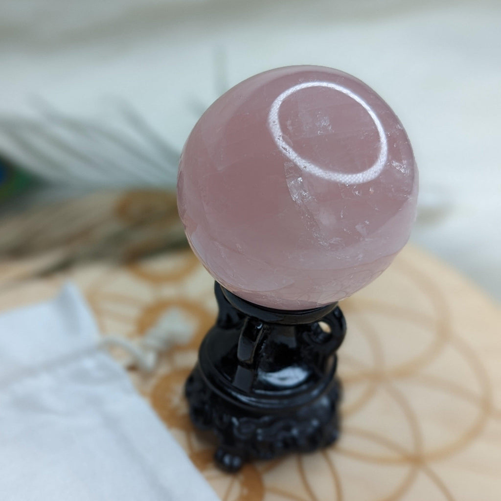 Soft and Soothing Energy~  Rose Quartz Sphere~ - Earth Family Crystals