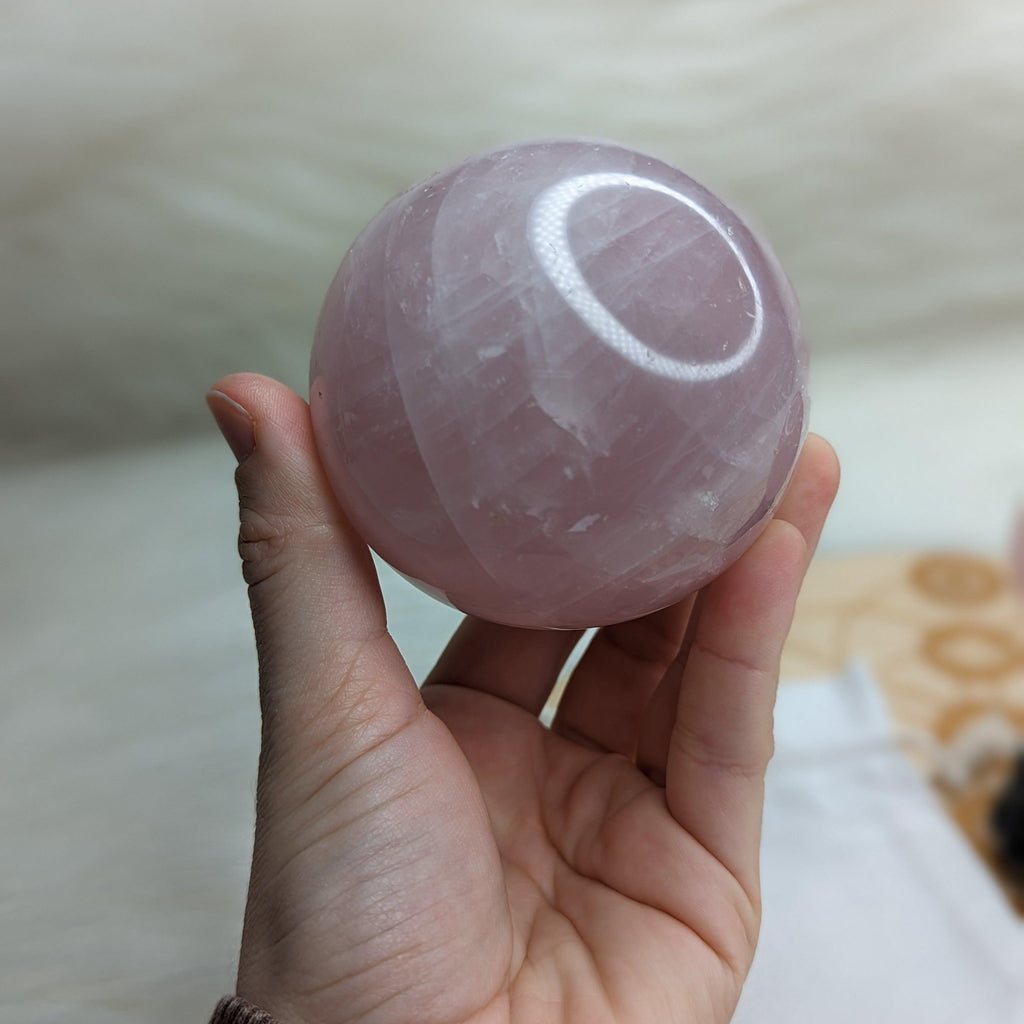 Large Rose Quartz Sphere~ Pink Loving Energy~ - Earth Family Crystals