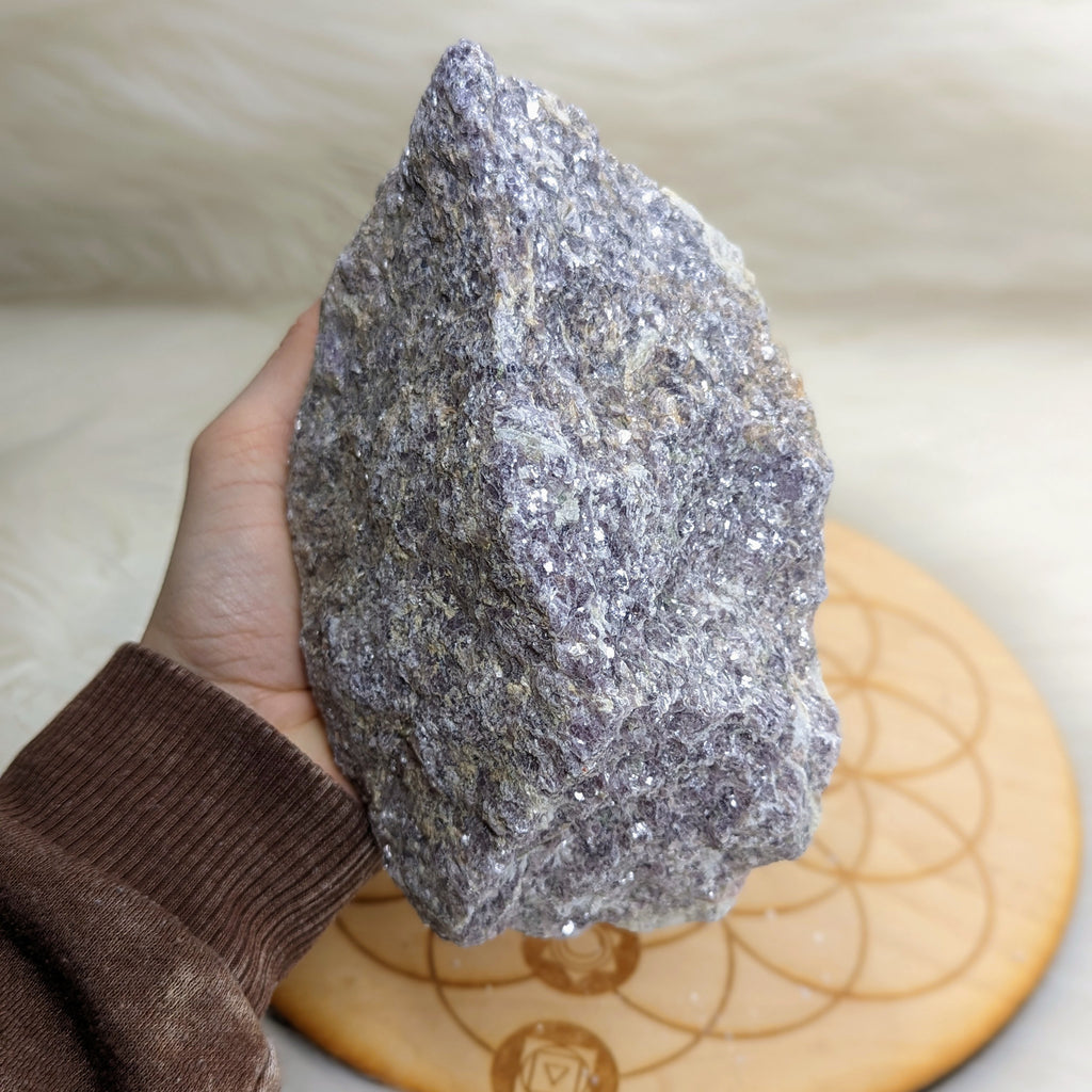 Sparkling Raw Lepidolite Display Specimen ~ XL Rough but Serene~ - Earth Family Crystals