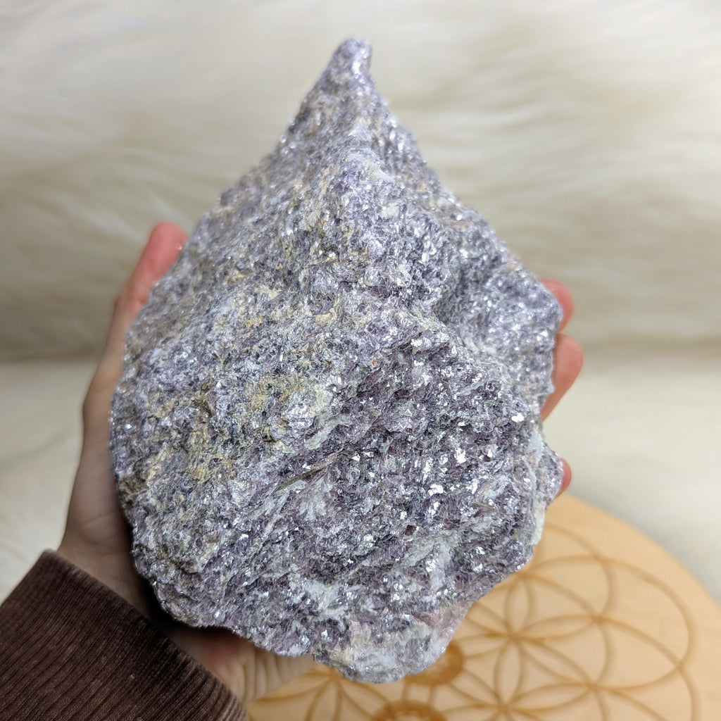 Sparkling Raw Lepidolite Display Specimen ~ XL Rough but Serene~ - Earth Family Crystals