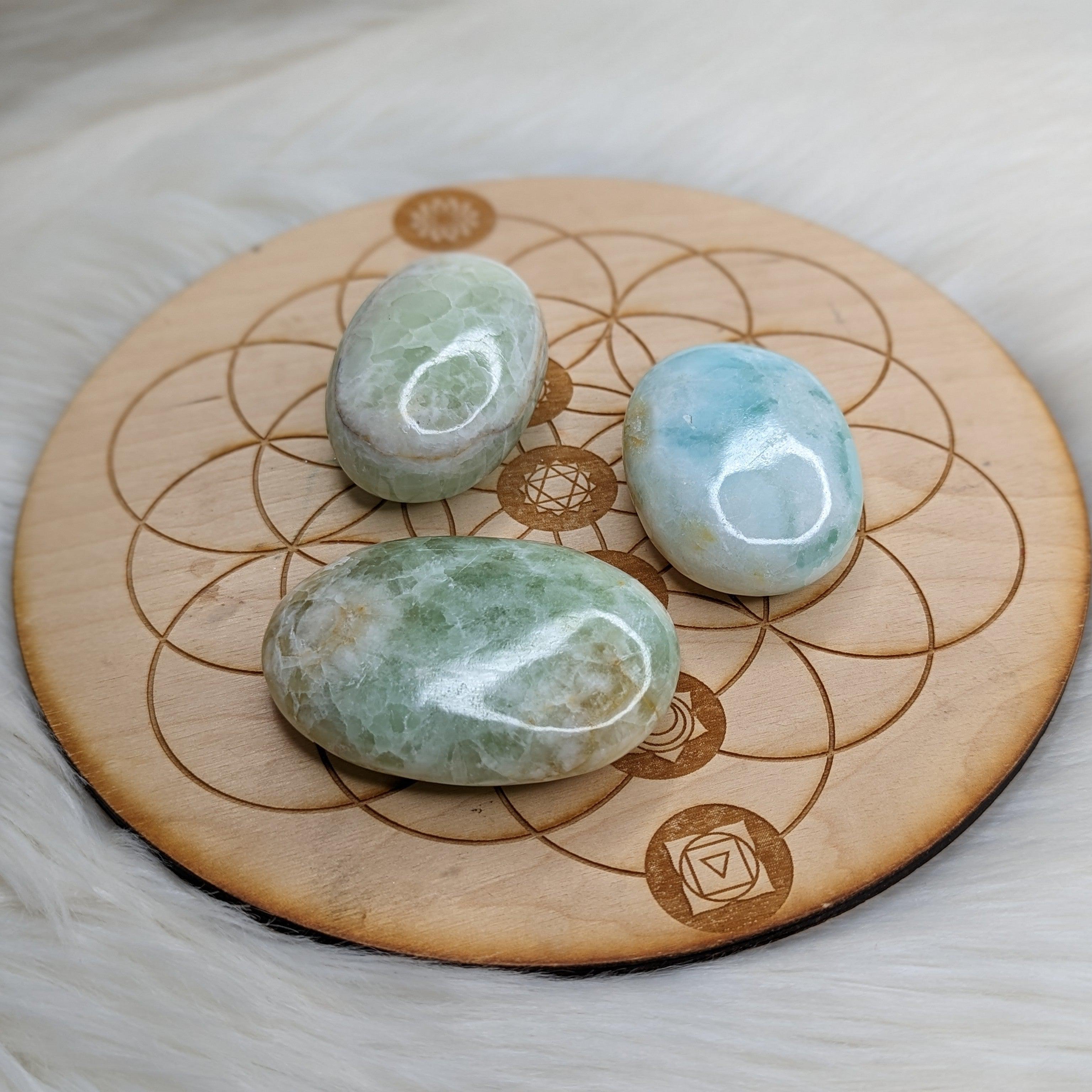 Lemurian Aquatine Calcite Pillow Stones ~Flow Energy~ Connect with Higher Self - Earth Family Crystals