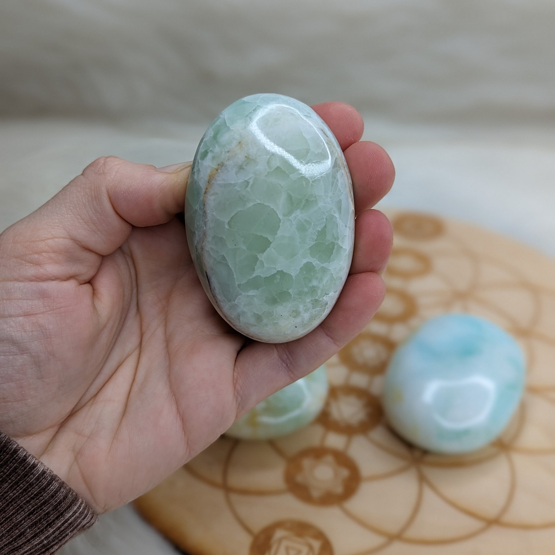 Lemurian Aquatine Calcite Pillow Stones ~Flow Energy~ Connect with Higher Self - Earth Family Crystals