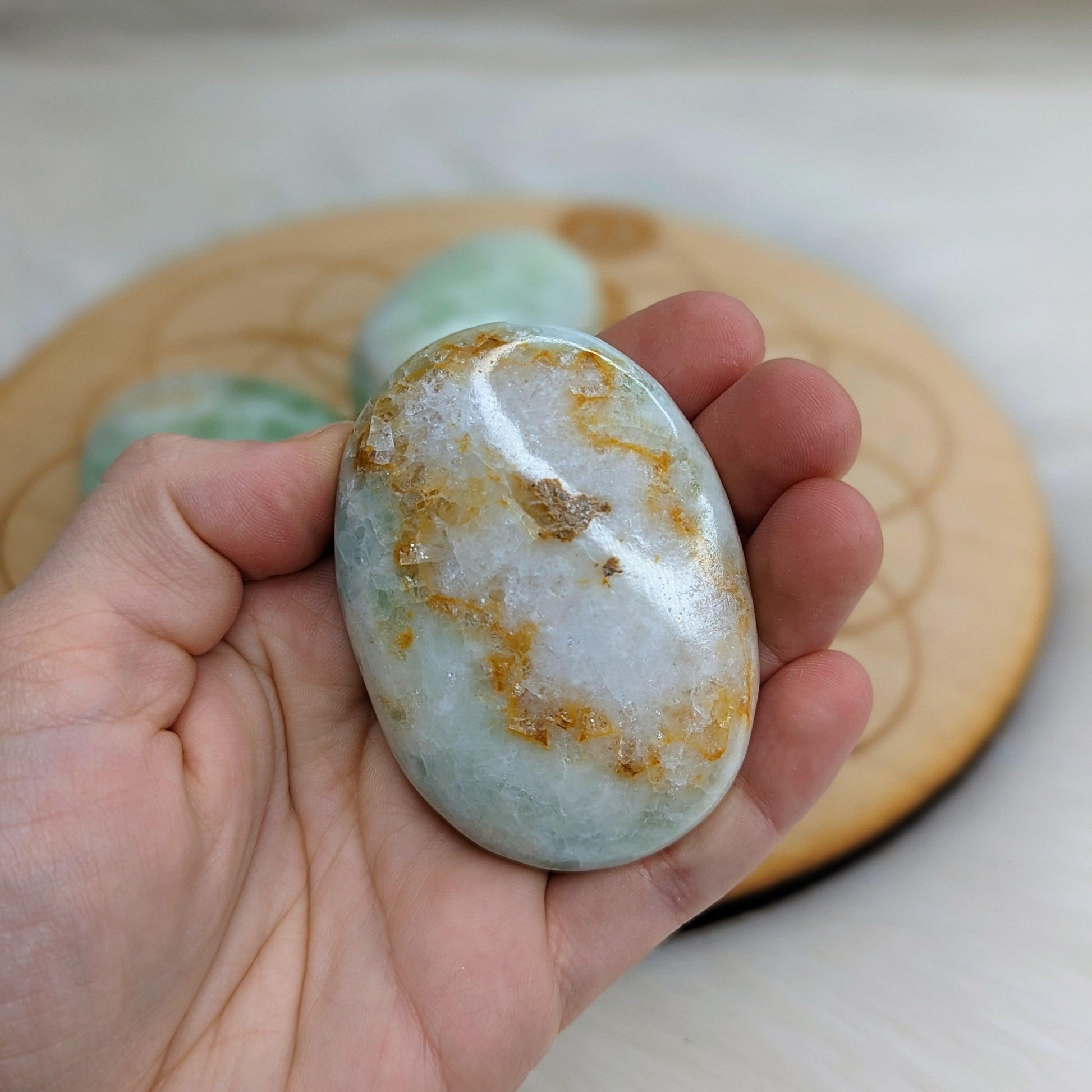 Lemurian Aquatine Calcite Pillow Stones ~Flow Energy~ Connect with Higher Self - Earth Family Crystals