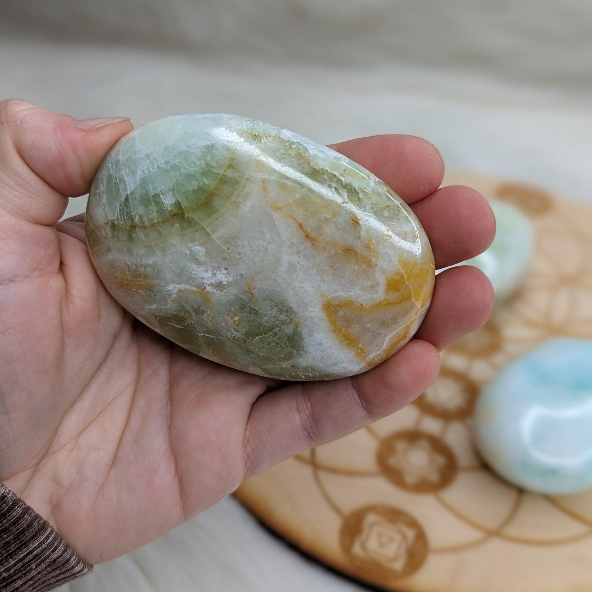 Lemurian Aquatine Calcite Pillow Stones ~Flow Energy~ Connect with Higher Self - Earth Family Crystals