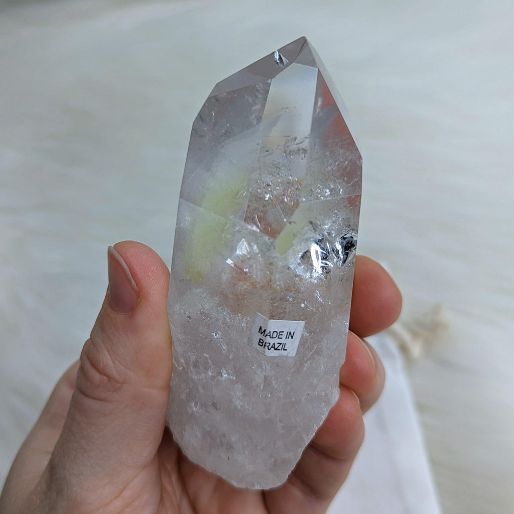 Incredible Phantoms~ Ultra Clear Quartz with Chlorite Inclusions Polished Point ~AA Grade from Brazil - Earth Family Crystals