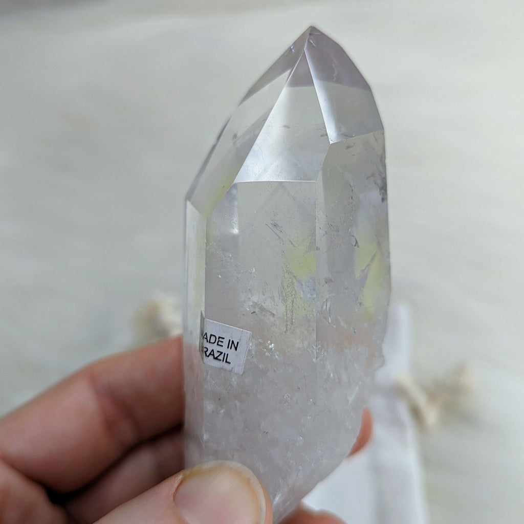 Incredible Phantoms~ Ultra Clear Quartz with Chlorite Inclusions Polished Point ~AA Grade from Brazil - Earth Family Crystals