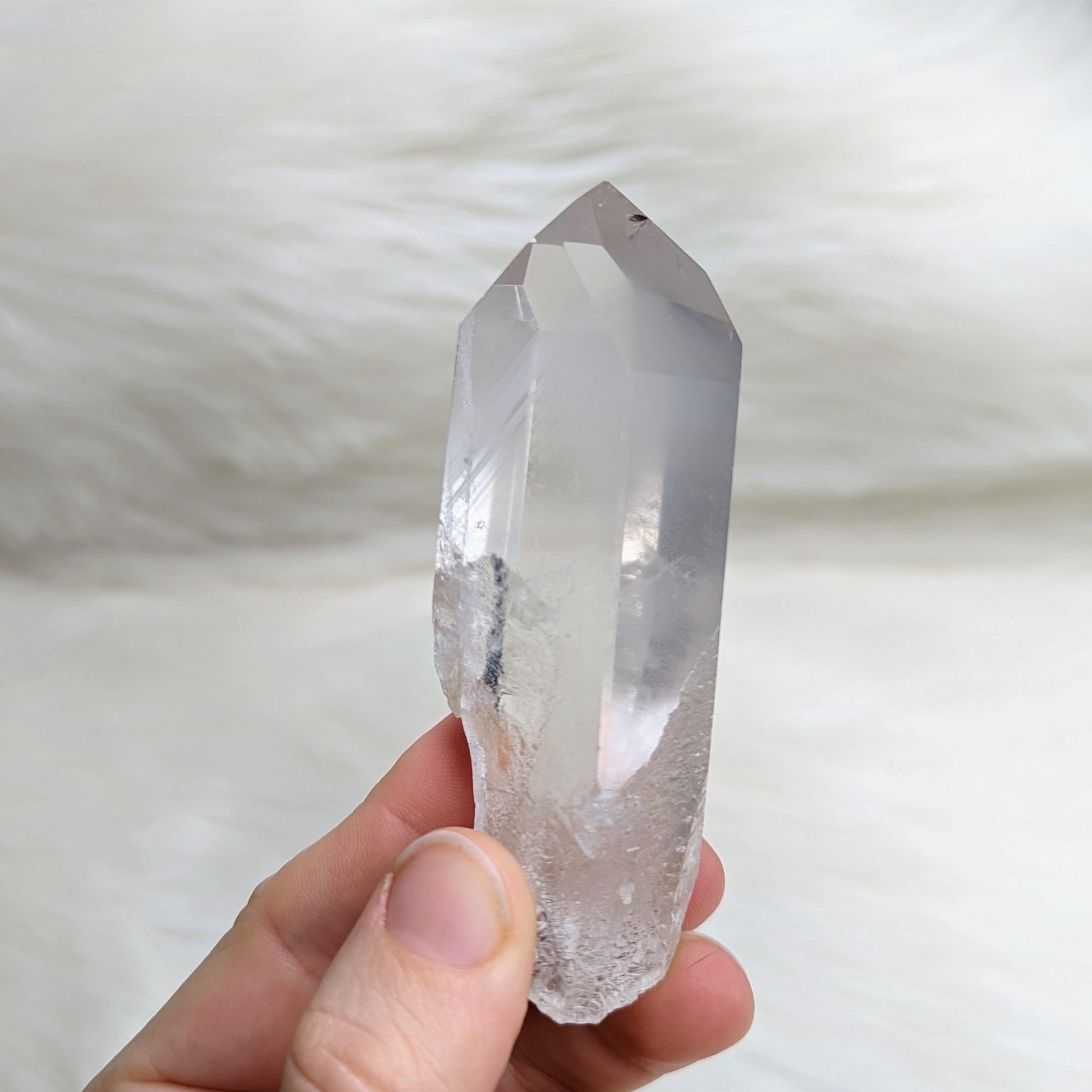 Shadows Within~ Ultra Clear Quartz Phantom Polished Point ~AA Grade from Brazil - Earth Family Crystals