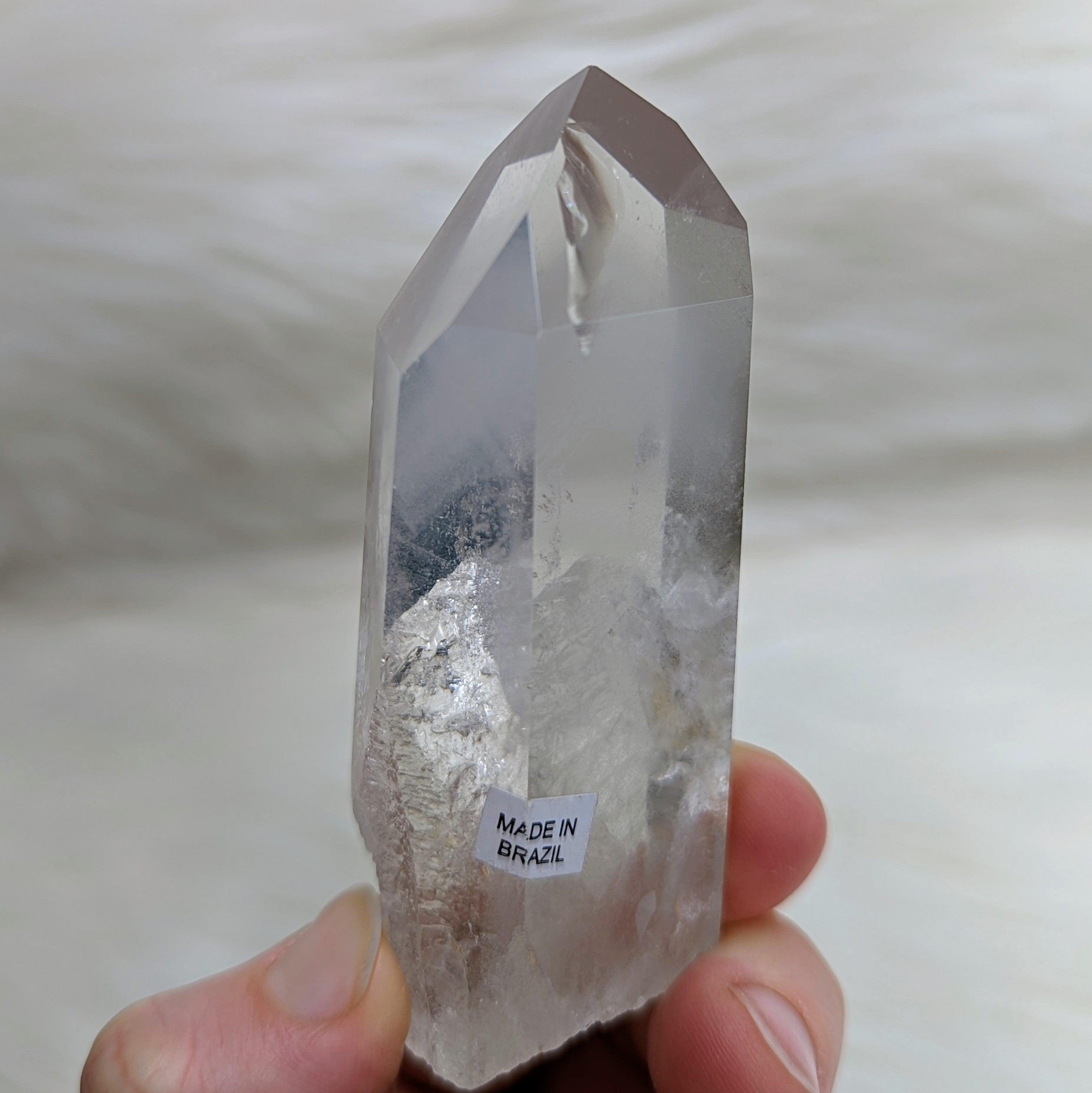 Shadows Within~ Ultra Clear Quartz Phantom Polished Point ~AA Grade from Brazil - Earth Family Crystals