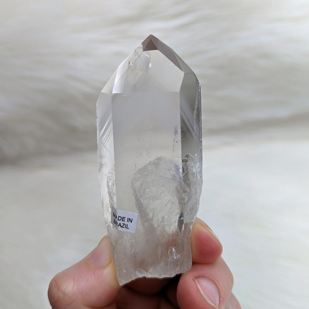 Shadows Within~ Ultra Clear Quartz Phantom Polished Point ~AA Grade from Brazil - Earth Family Crystals