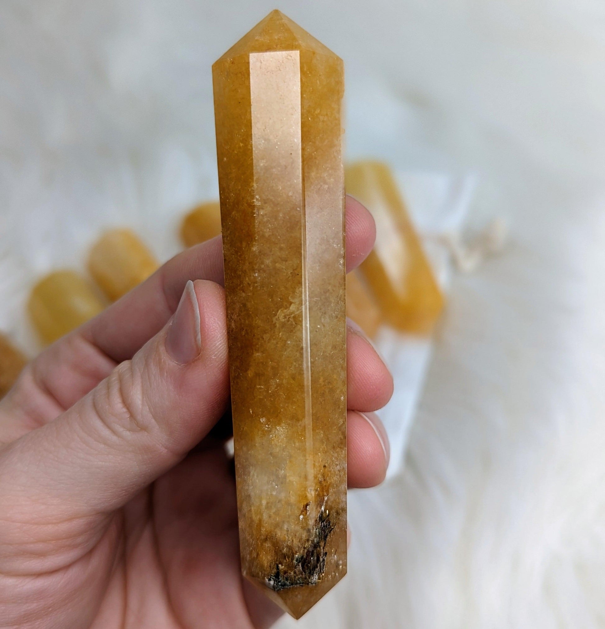 Golden Healer Quartz Wand~ Glowing Golden Healing Energy~ - Earth Family Crystals