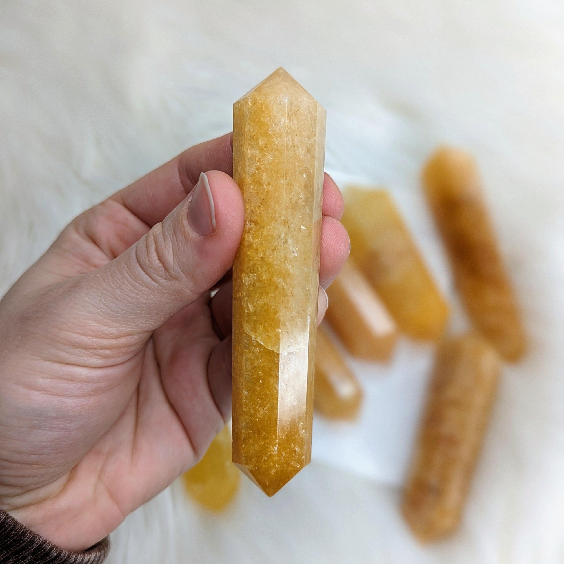 Golden Healer Quartz Wand~ Glowing Golden Healing Energy~ - Earth Family Crystals
