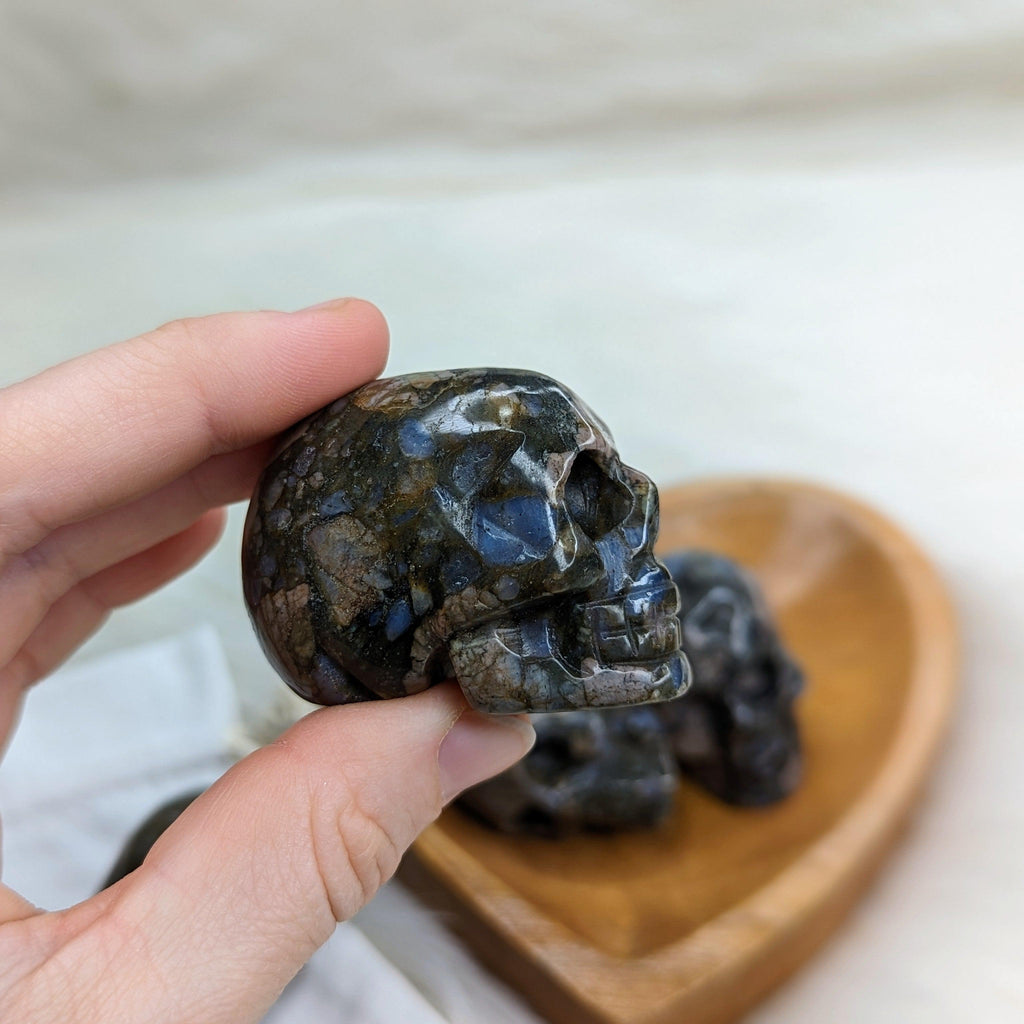 Llanite Skull Carving ~ Unique Energy and Patterns~ - Earth Family Crystals
