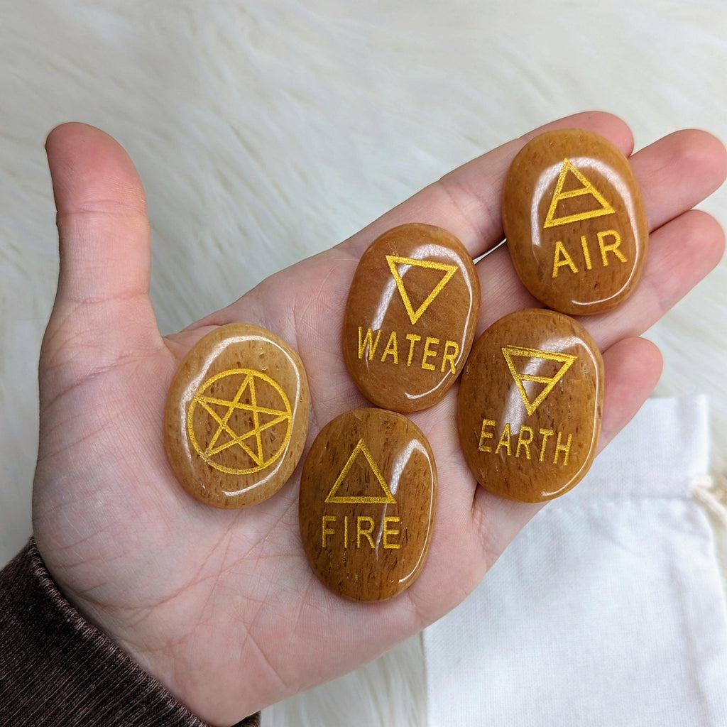 Golden Healer Elemental Set of Pocket Stones - Earth Family Crystals