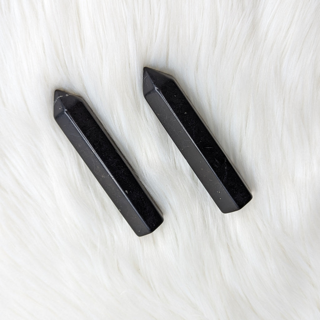 Shungite Polished Point ~ Protective and Cleansing Powers - Earth Family Crystals