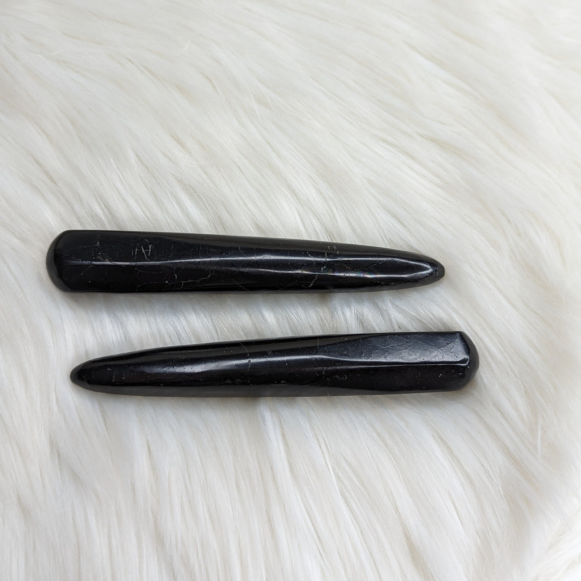 EMF Protection~ Polished Shungite Massage Wand~ - Earth Family Crystals