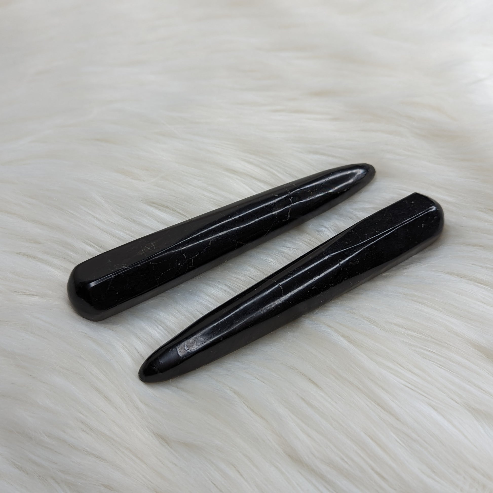 EMF Protection~ Polished Shungite Massage Wand~ - Earth Family Crystals