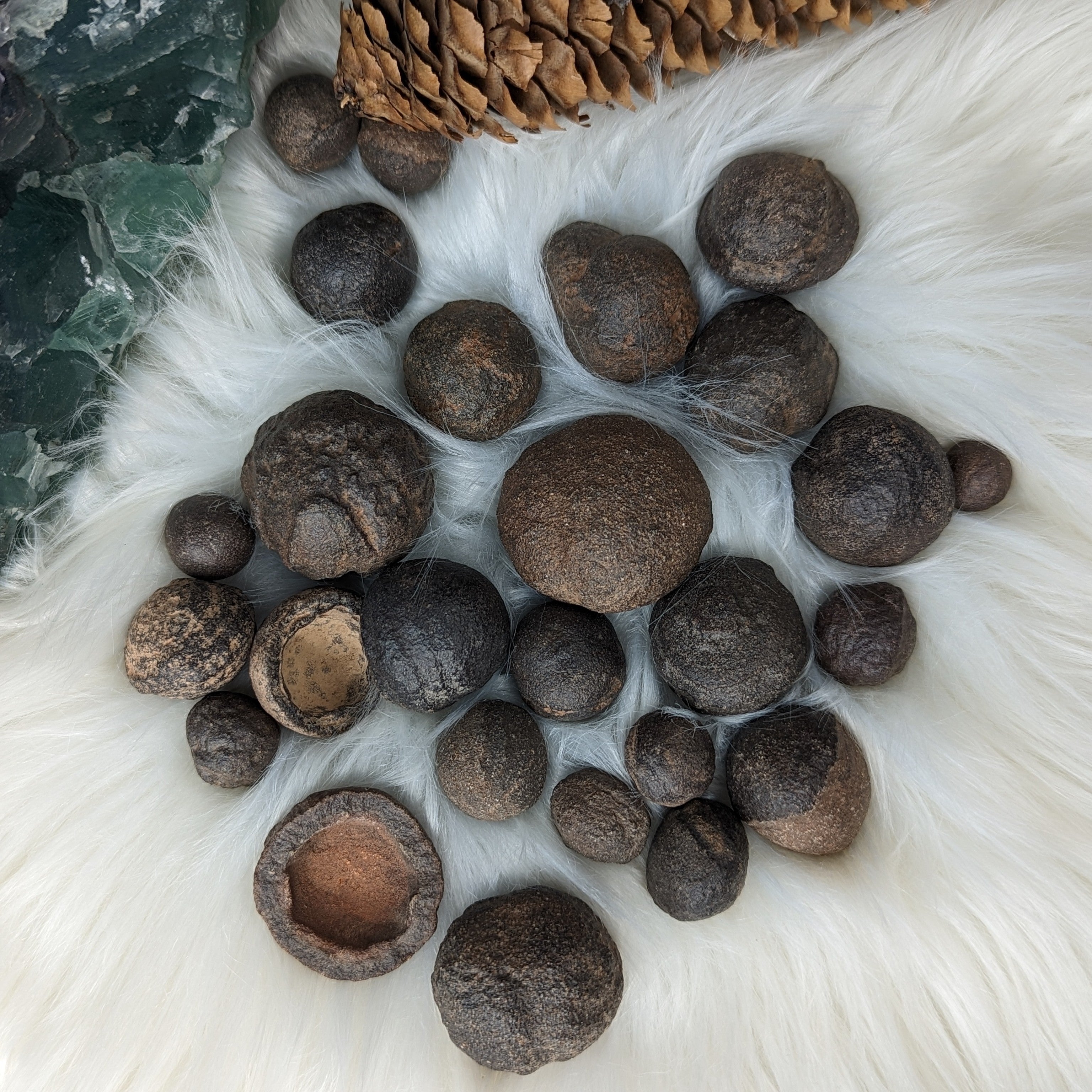 Rough Moqui Marbles~ Set of 5 Marbles ~ Sound and Vibration Healing - Earth Family Crystals