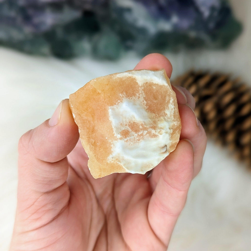 Small Mango Calcite Chunk from Mexico~ Fruity Vibes and Good Energy - Earth Family Crystals