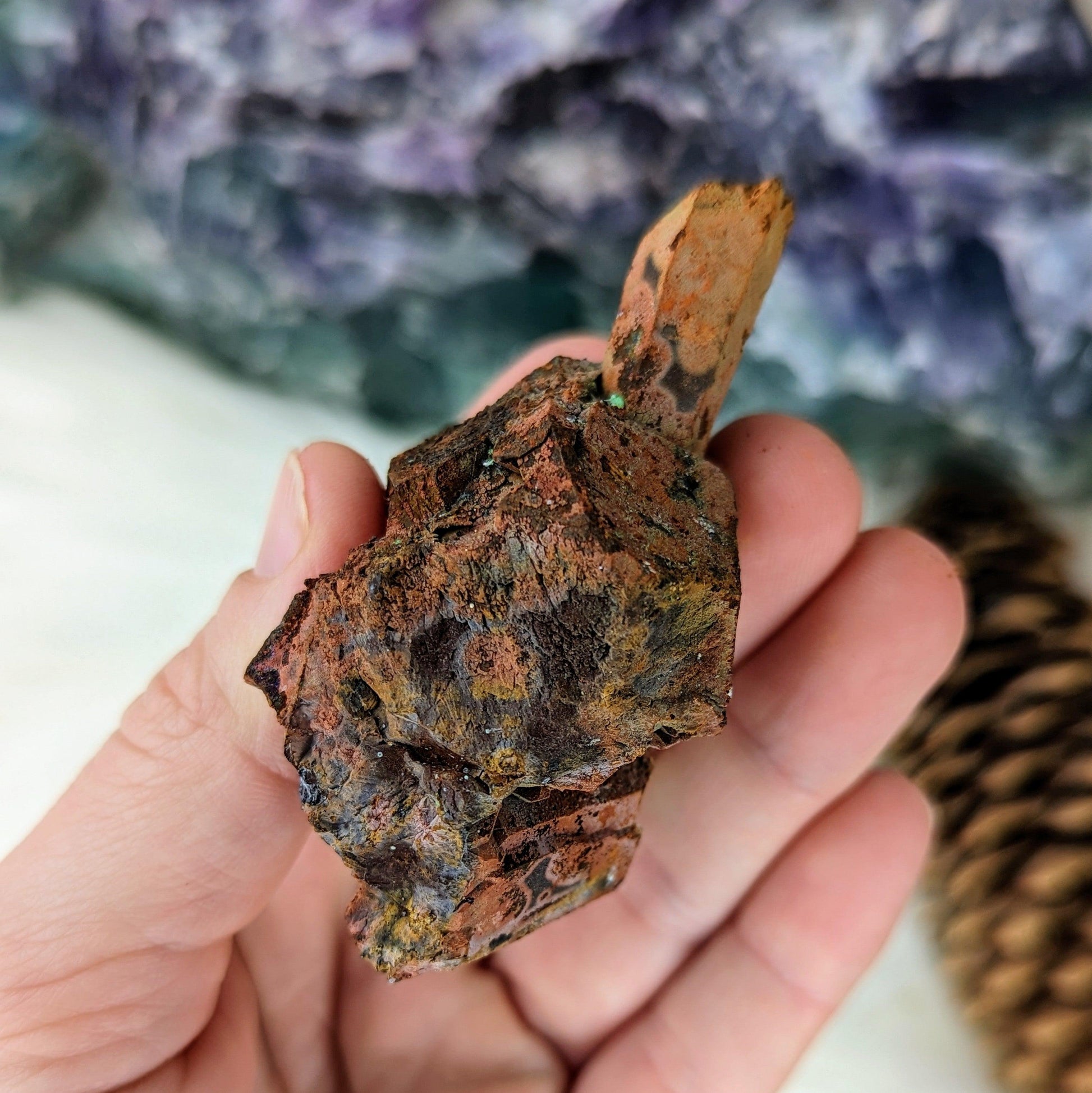 Very Interesting and Unique Specimen~ Hematoid Quartz Cluster from Madagascar~ Fire Quartz for Chakra Balancing - Earth Family Crystals