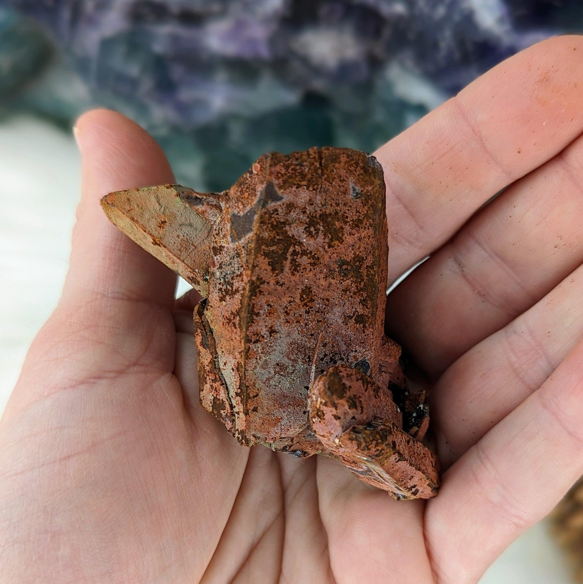 Very Interesting and Unique Specimen~ Hematoid Quartz Cluster from Madagascar~ Fire Quartz for Chakra Balancing - Earth Family Crystals
