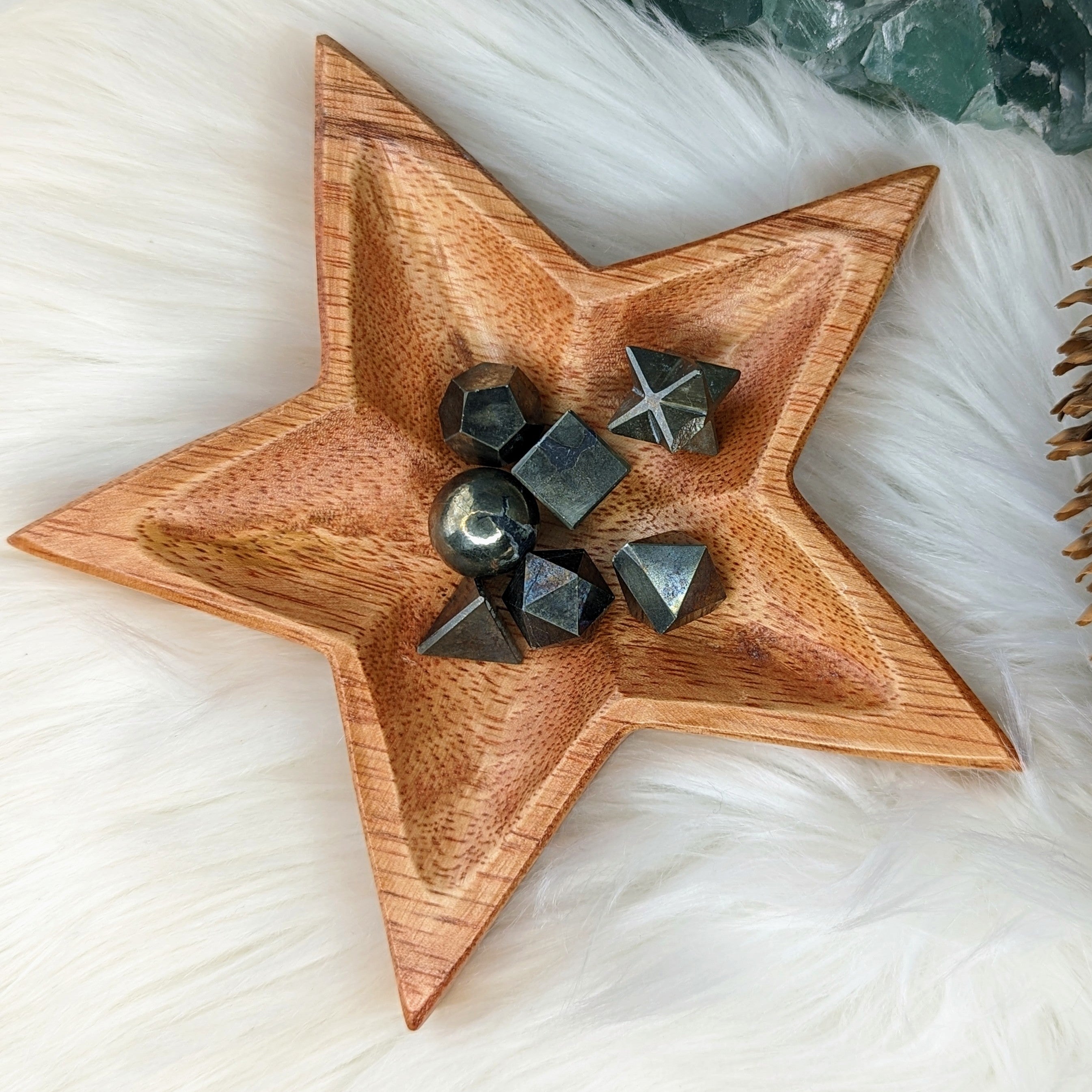 Sacred Geometry (Platonic solids) Pyrite~  7 Shape Crystal Set - Earth Family Crystals