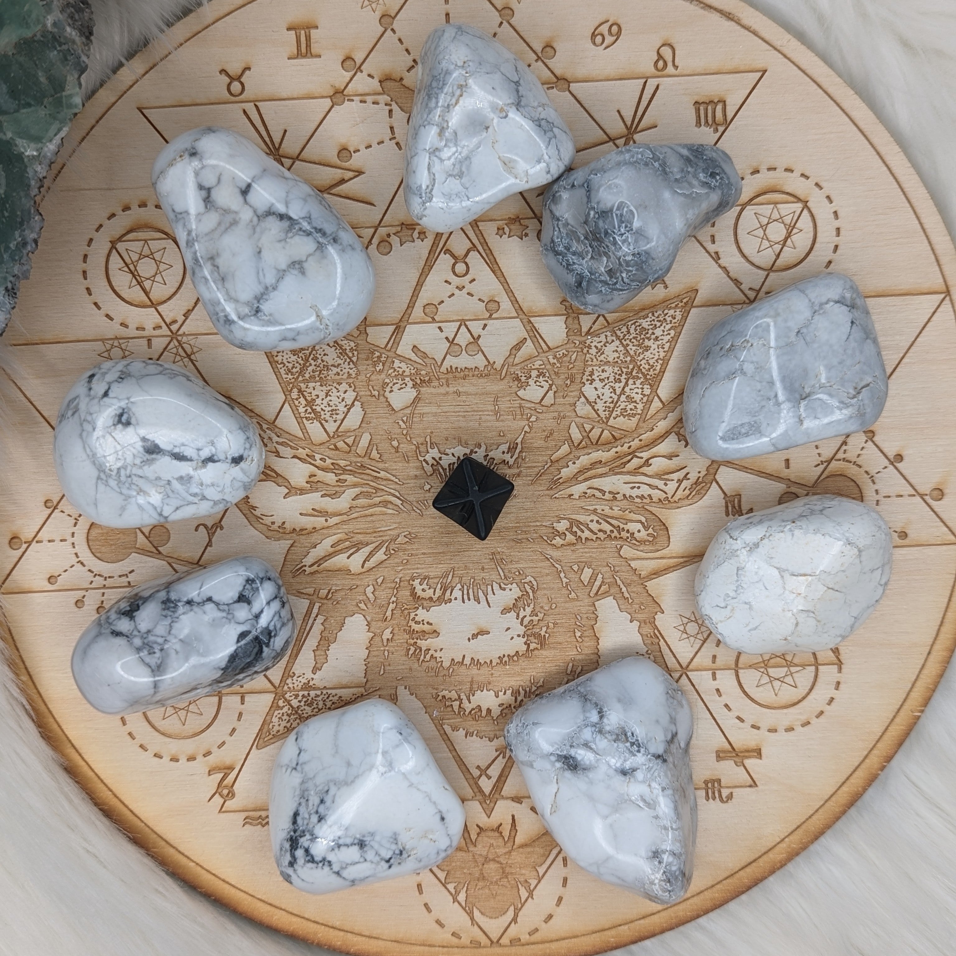 Tumbled and Beautifully Polished Howlite from South Africa ~ Set of 3 - Earth Family Crystals