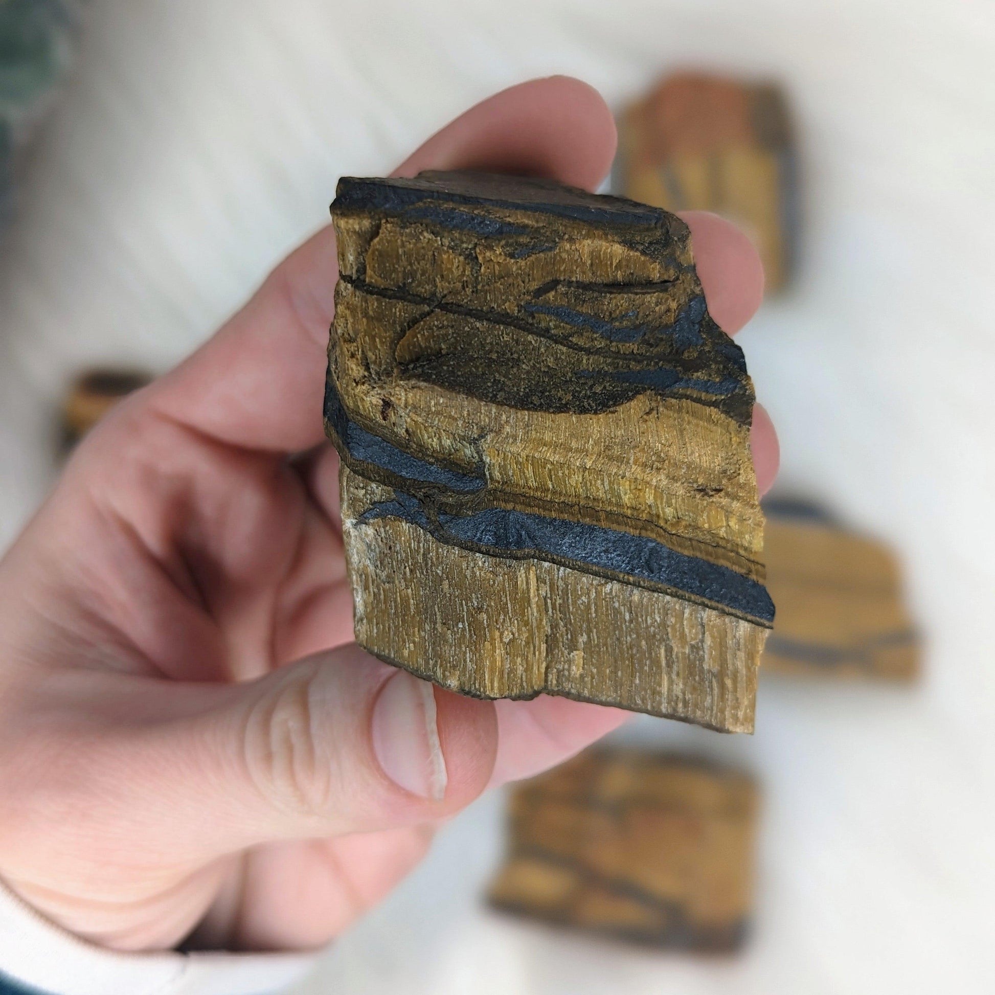 AAA Grade Raw Tigers Eye ~Set of 2 ~ Beautifully Grounding - Earth Family Crystals