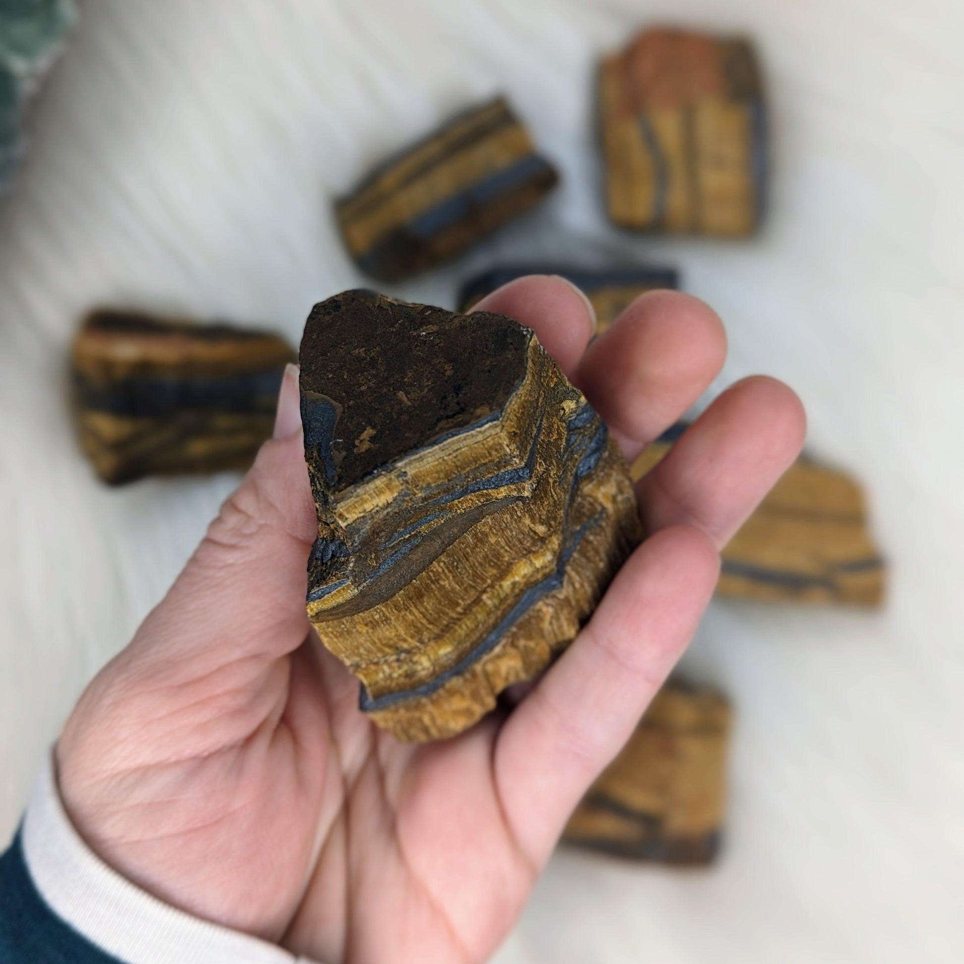 AAA Grade Raw Tigers Eye ~Set of 2 ~ Beautifully Grounding - Earth Family Crystals