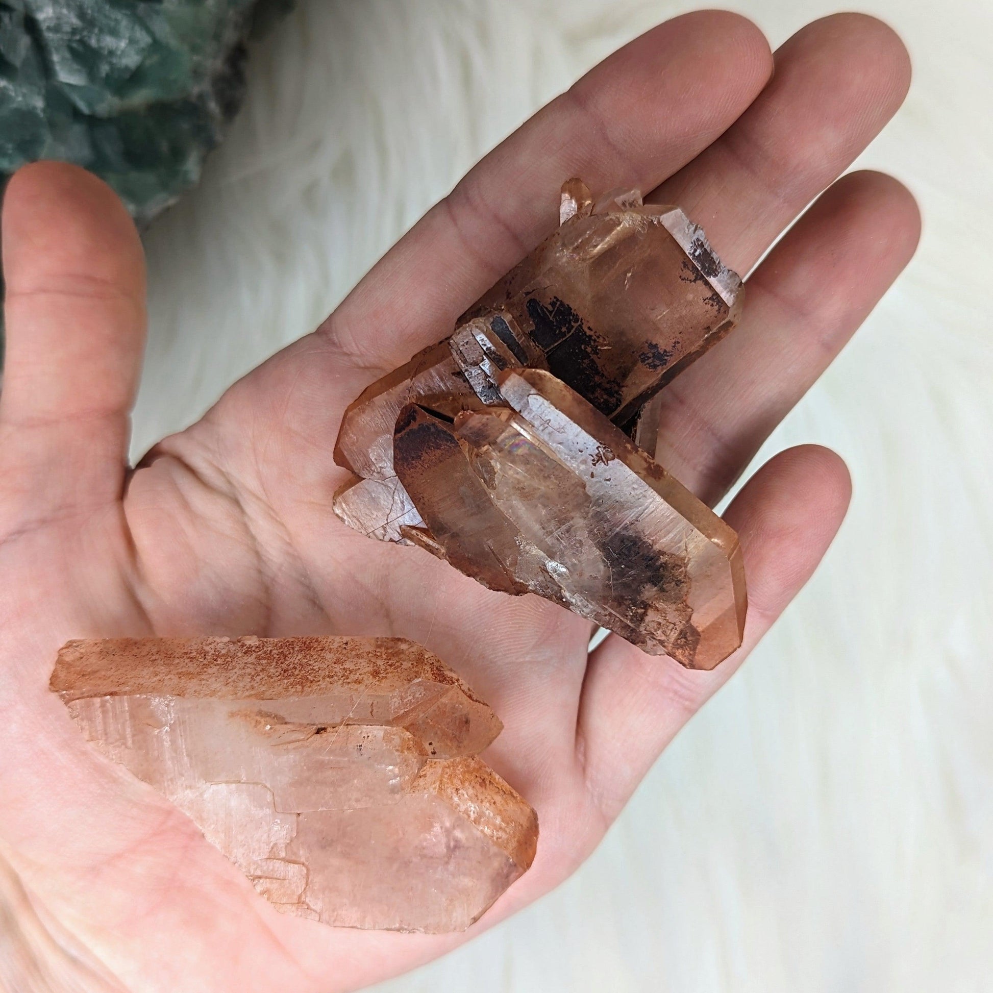 Red Hematoid Quartz Specimen Points~ Unique set of 2 - Earth Family Crystals