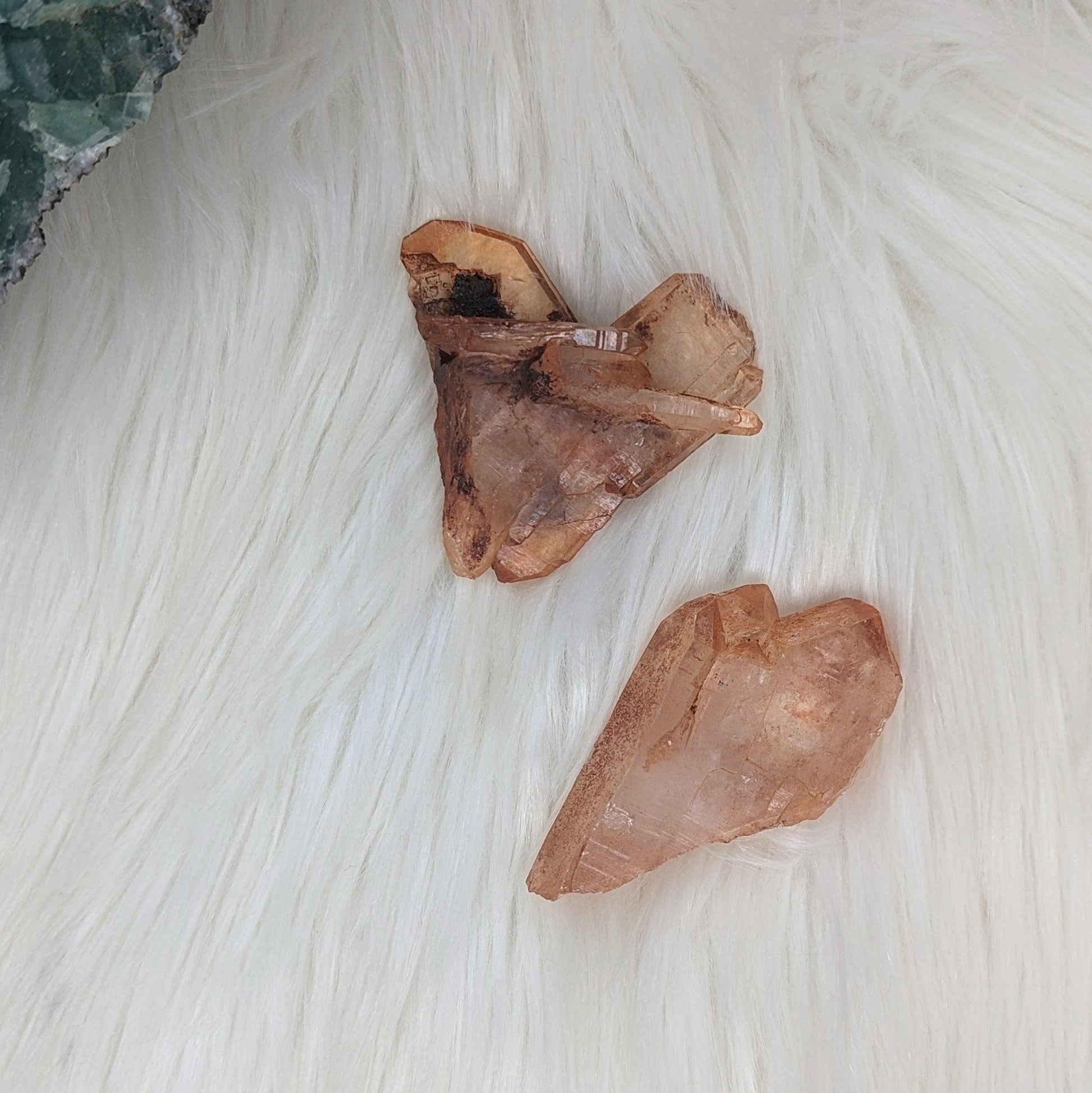 Red Hematoid Quartz Specimen Points~ Unique set of 2 - Earth Family Crystals