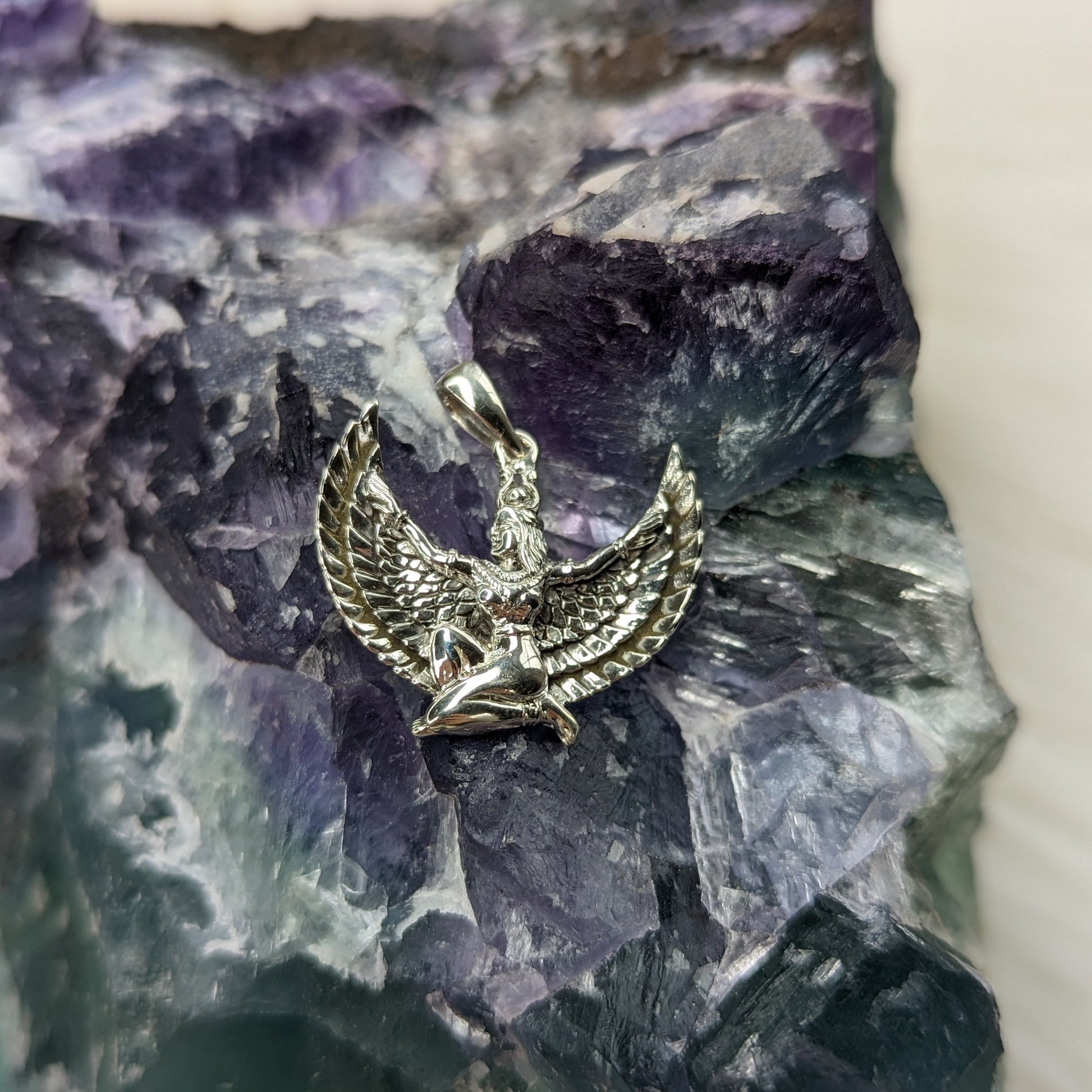 Sterling Silver Isis Protection Pendant ~ Silver Chain Included - Earth Family Crystals