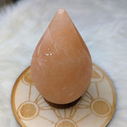 Himalayan Salt Lamp Teardrop Carving ~ Includes Cord Switch and Bulb - Earth Family Crystals