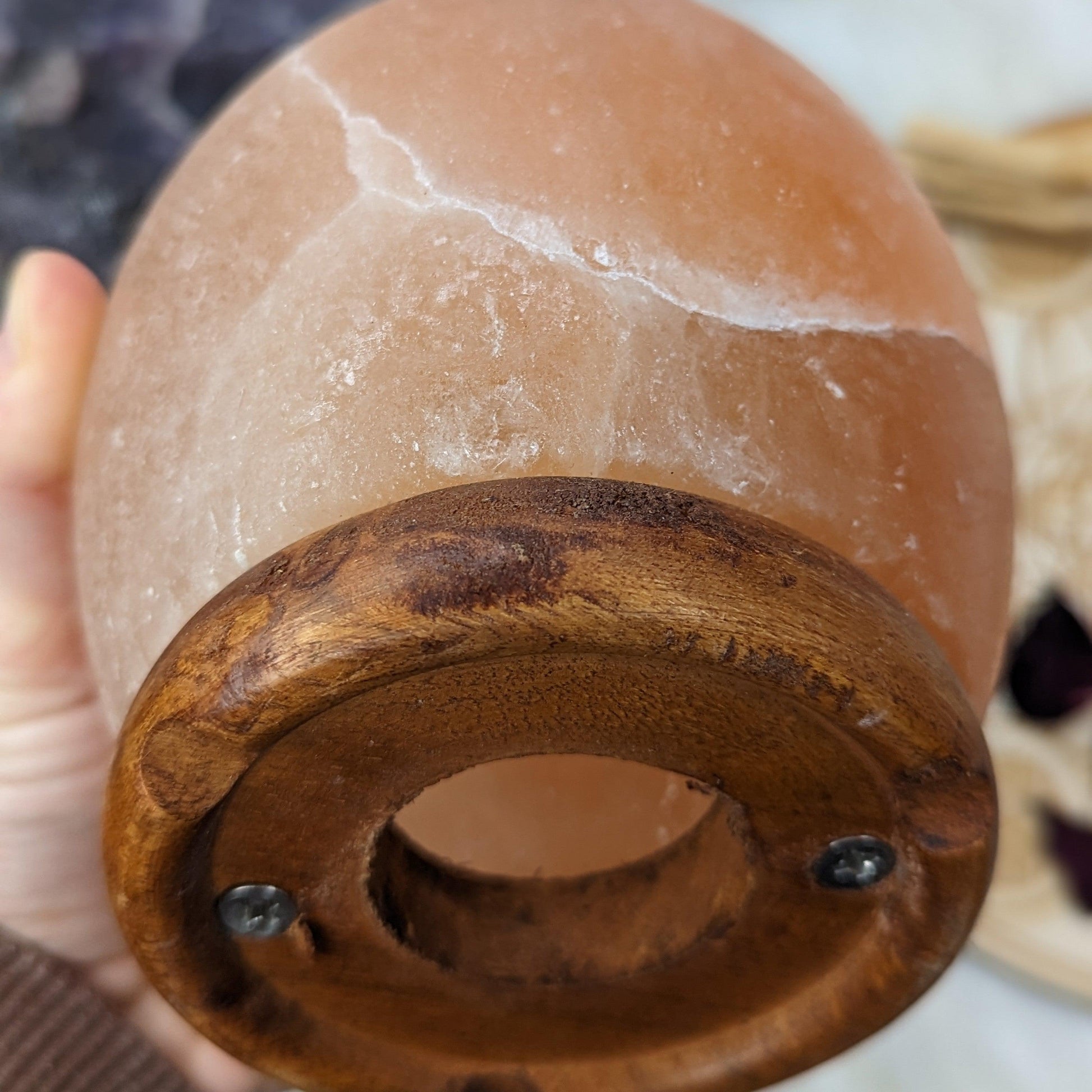 Himalayan Salt Lamp Teardrop Carving ~ Includes Cord Switch and Bulb - Earth Family Crystals