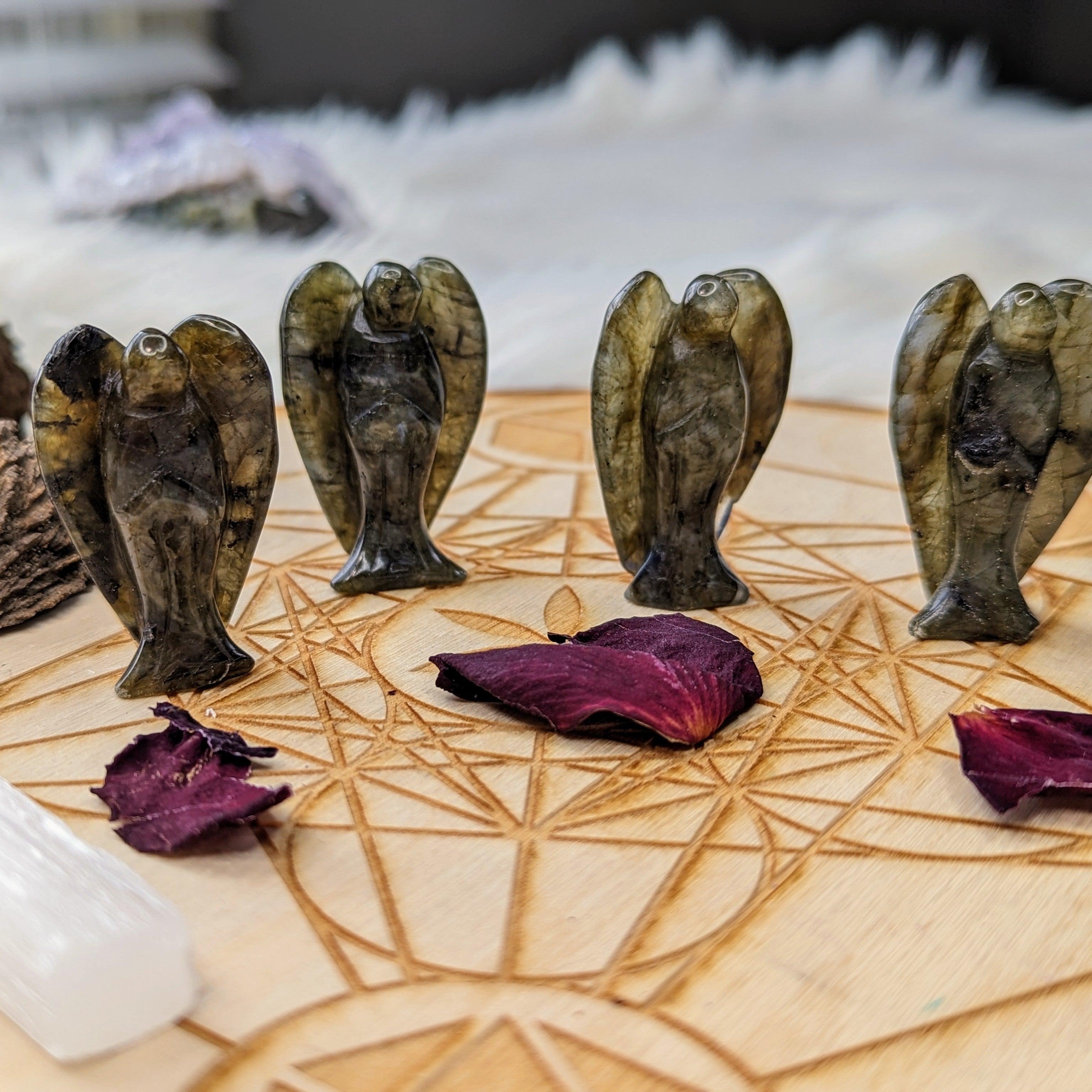 Labradorite Angel Carvings ~ Guardian Angel Energy - Earth Family Crystals