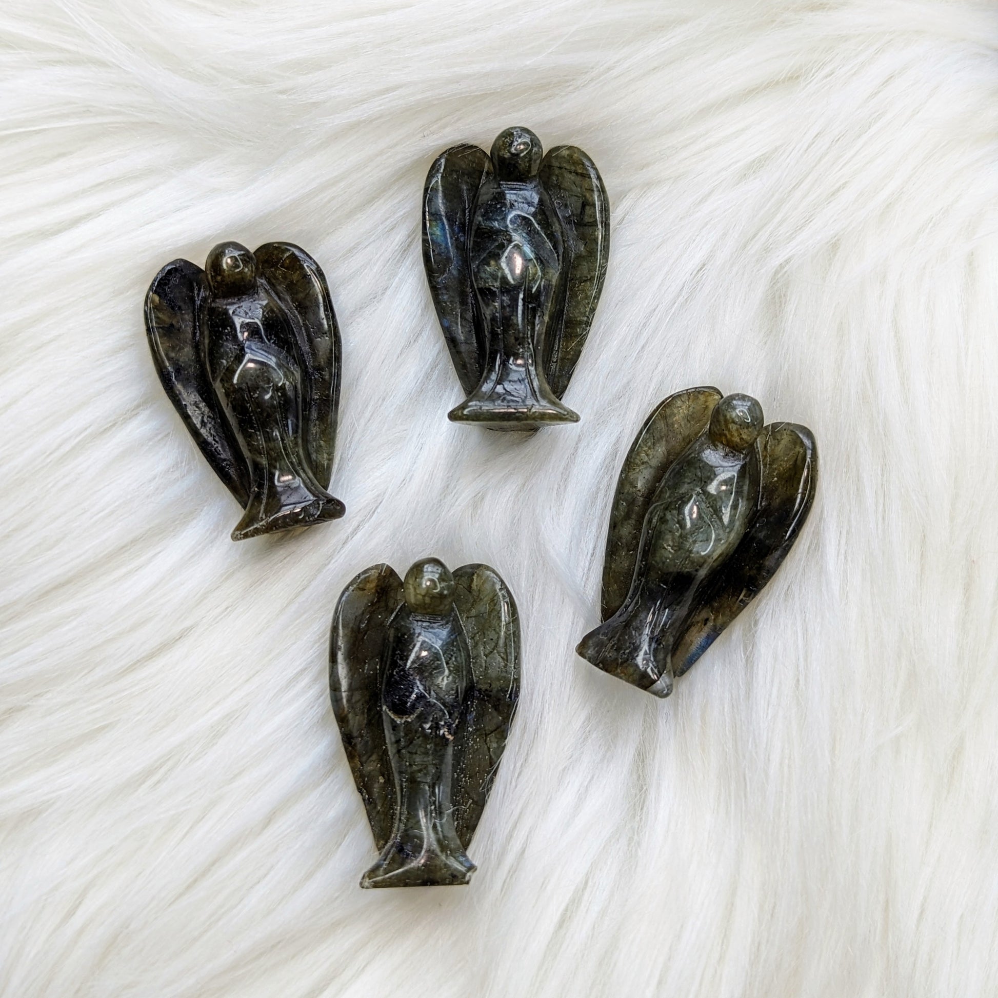 Labradorite Angel Carvings ~ Guardian Angel Energy - Earth Family Crystals